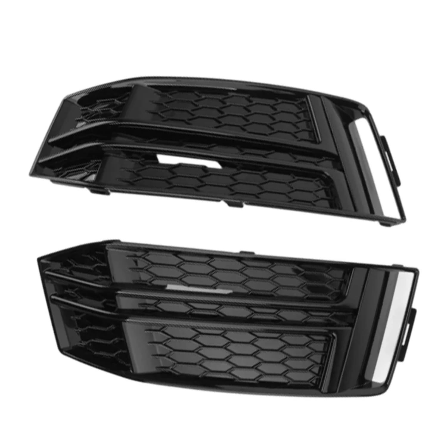 FVGOKMNA Nebelscheinwerfer Gitter Kompatibel Mit Sline Für A4 B9 2016 2017 2018 Auto-Frontgrill Nebelscheinwerfer Lampe Grill Lampenabdeckung Trim Links Rechts 8W0807681F 8W0807682F(Glossy Black) von FVGOKMNA