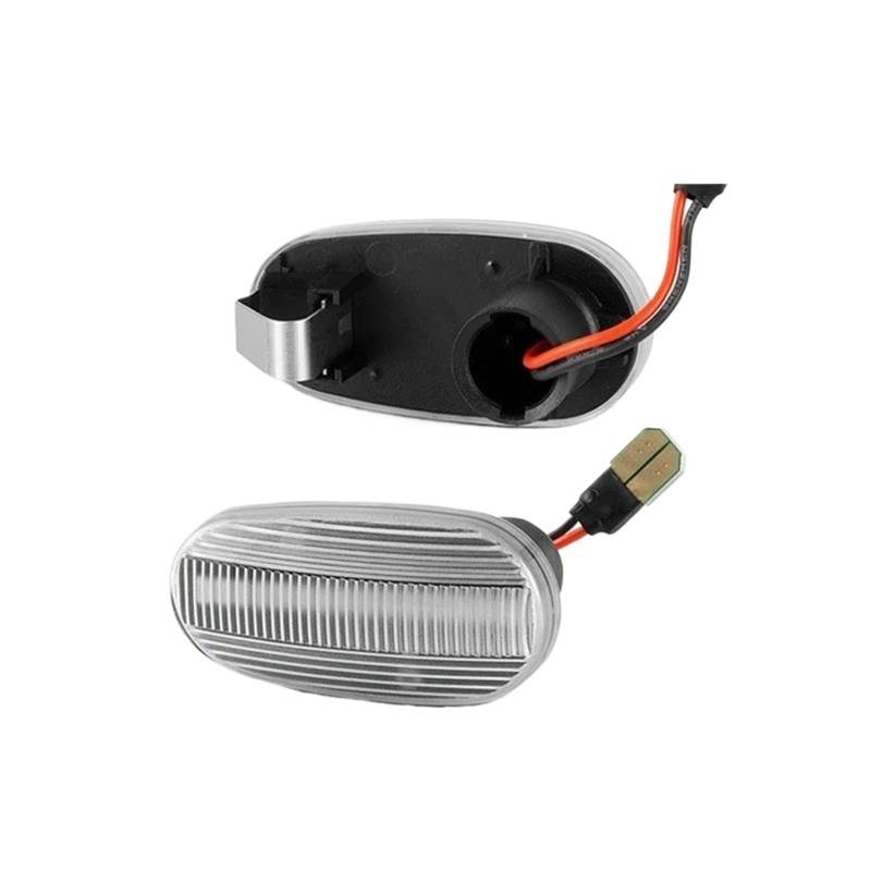 FVGOKMNA Seitenblinker Kompatibel Mit Alfa Für Romeo 147 GT Für Mito Typ 937 955 Dynamische Seitenmarkierungsleuchten Blinker Blinkerlampen 02143010 46556563 51713311(Silver) von FVGOKMNA