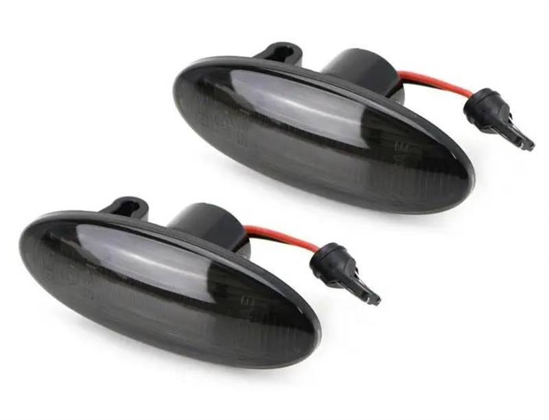 FVGOKMNA Seitenblinker Kompatibel Mit Nissan Für Qashqai 2007-2024 Für X-Trail 2007-2013 Für Juke F15 2010-2024 Auto Vorderseite Marker Bernstein Licht Blinker Lampe(Smoked Lens) von FVGOKMNA