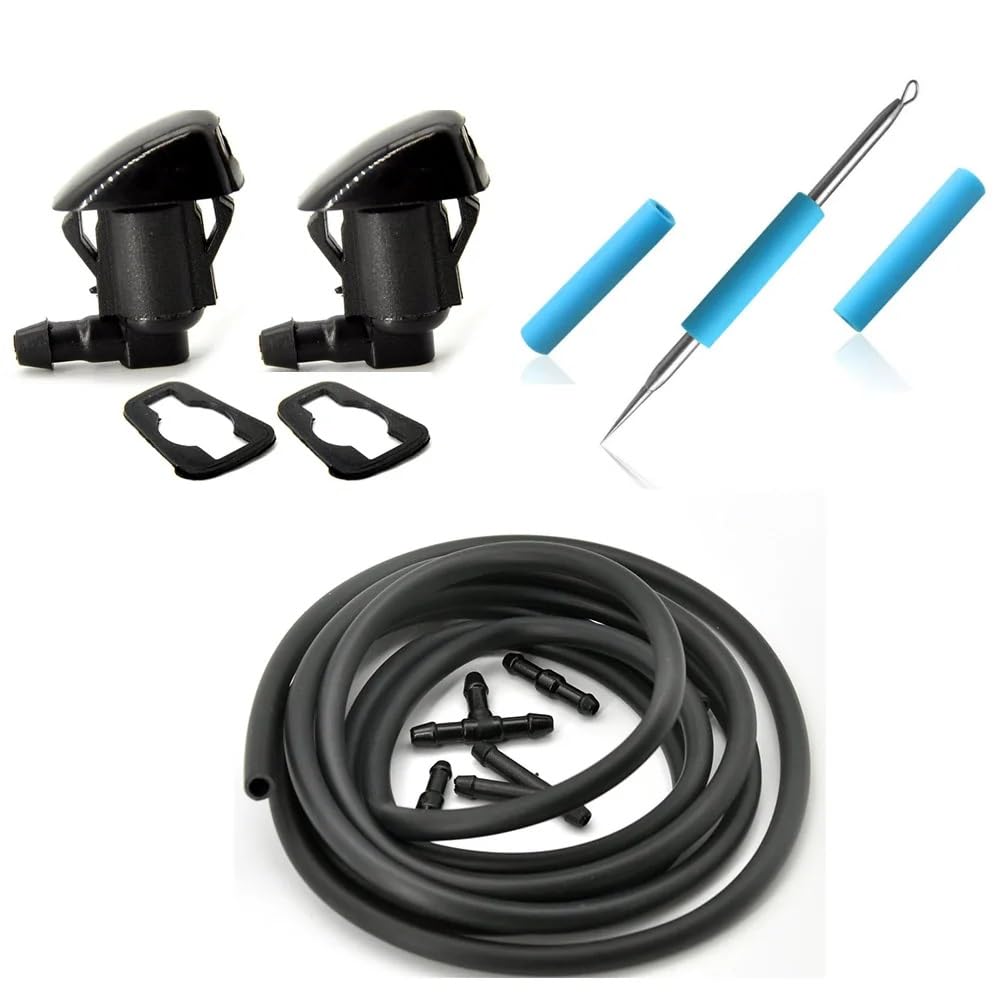 FVGOKMNA Stücke Scheibenwaschdüsen Kompatibel Mit Pontiac G6 2005–2010, Universelles Scheibenwaschsystem, Scheibenwischer, Sprühgerät, Waschspray, Sprühset(Washer kit) von FVGOKMNA