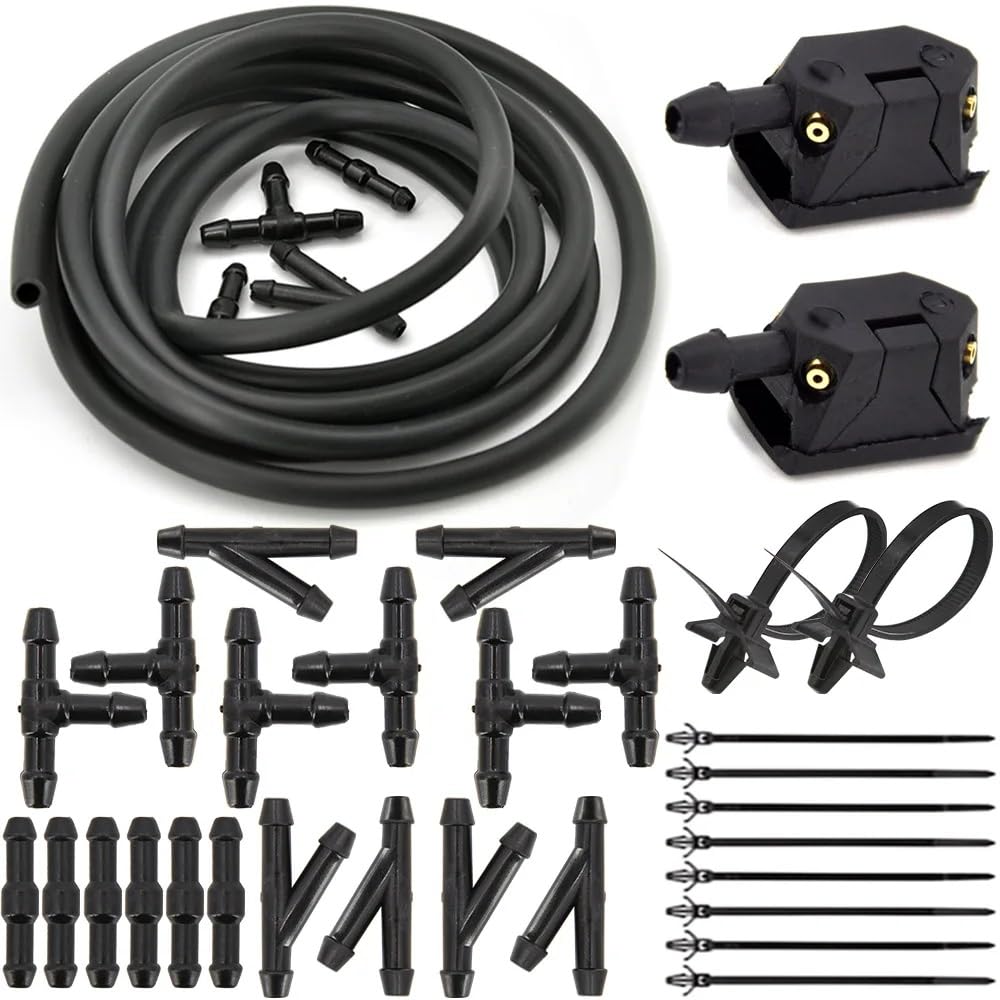 FVGOKMNA Stücke Scheibenwaschdüsen Kompatibel Mit Sanjiang Für Espace Ersatz-Scheibenwischer-Waschanlage-Sprühdüse, Auto-Universal-Frontscheibenwaschpumpe(Nozzle Kit-35pcs) von FVGOKMNA