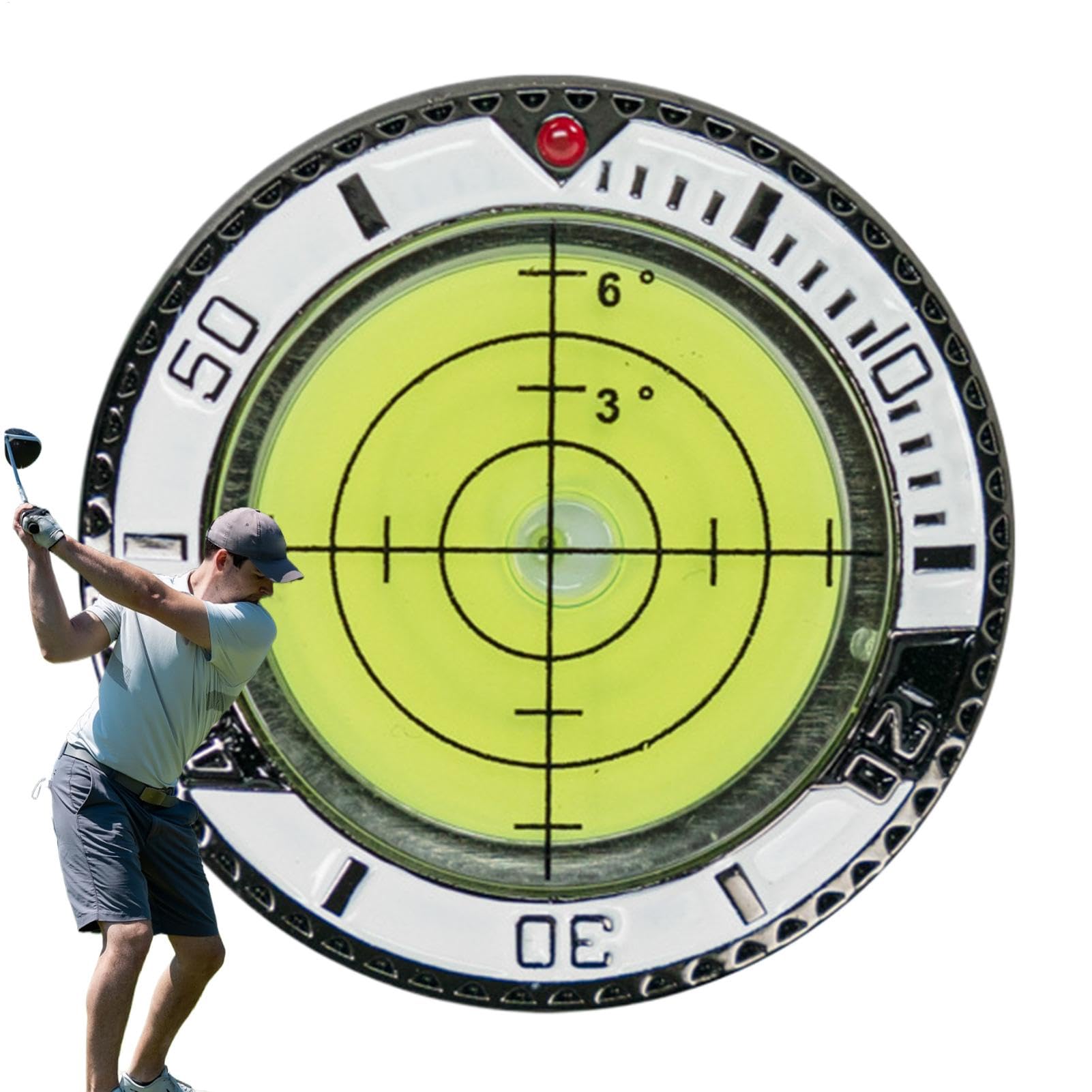 FVPKYUR Ballmarker, Golf Green Reader,Doppelseitiges Green Reader Golf-Putting-Tool - Tragbares Golf-Trainingsgerät für die Nutzung auf Golfplätzen und Basketballplätzen von FVPKYUR