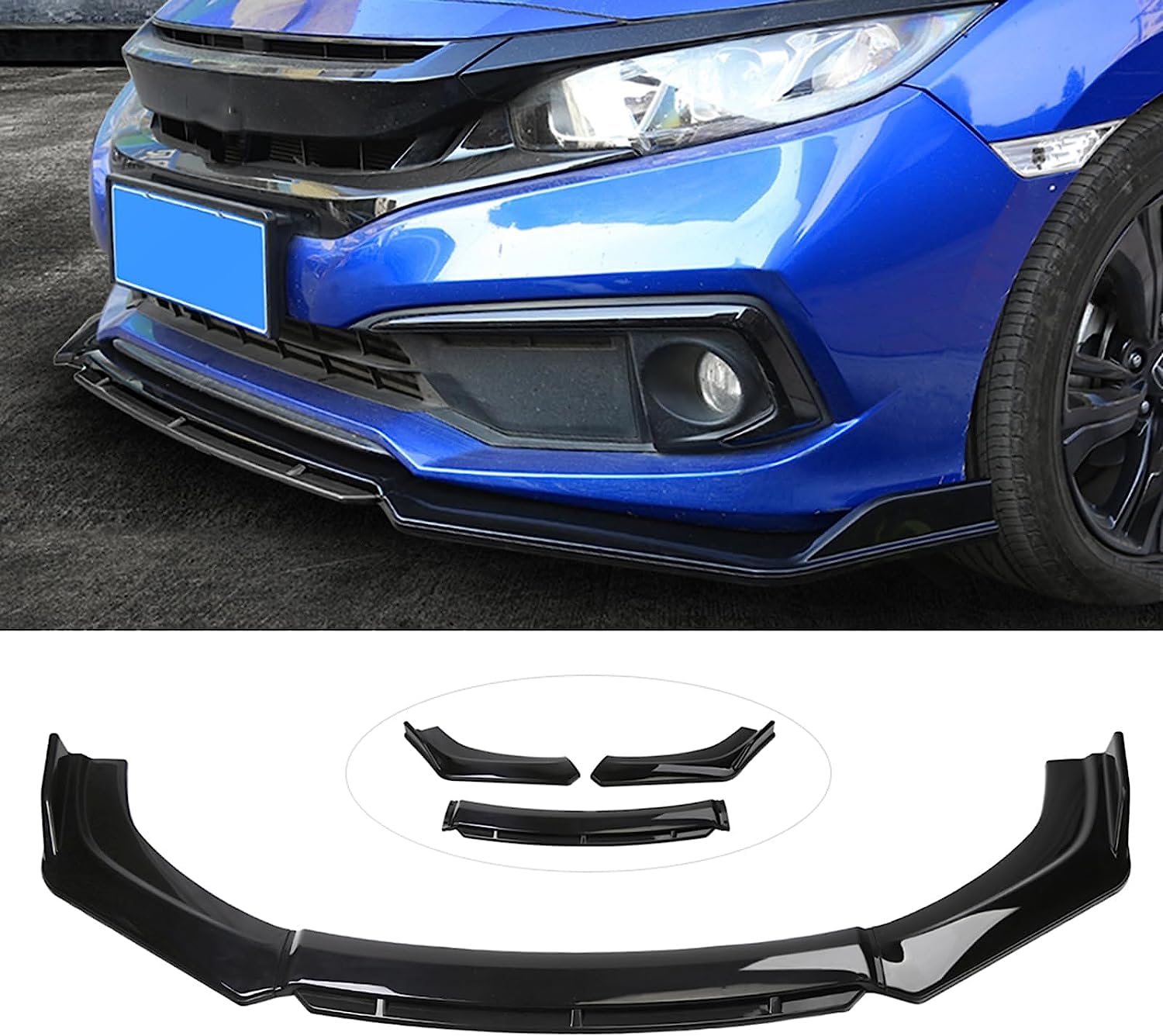 Auto Frontspoiler für Peugeot RCZ/RCZ R 2010 2011 2012 2013 2014 2015 2016,Frontlippe Spoiler Frontstoßstange Lippe Autoantikollisionsschutz,A/Bright Black von FWIW