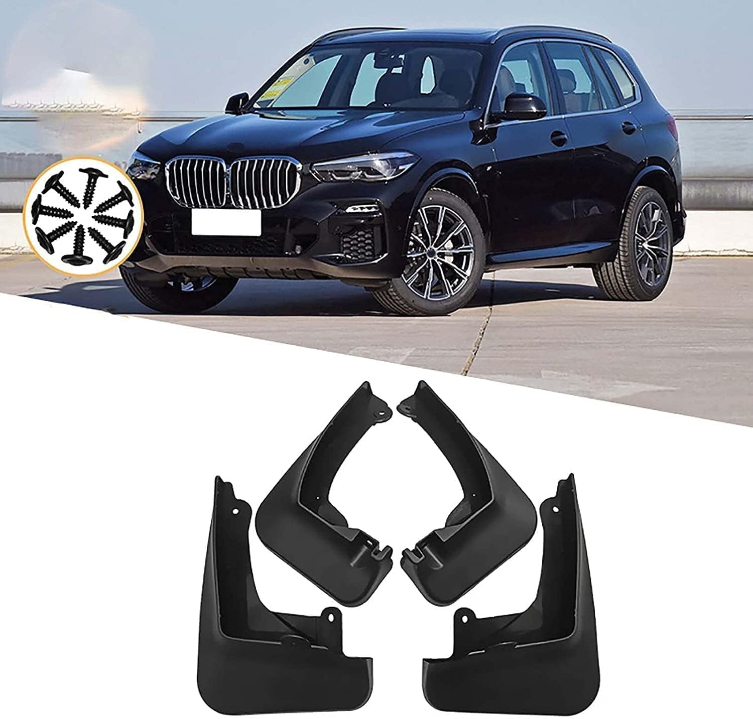 Auto Schmutzfänger für BMW X5M 2019-2021,Kotflügel Vorne und Hinten Spritzschutz Kit Zubehör (4 Stück) von FWIW