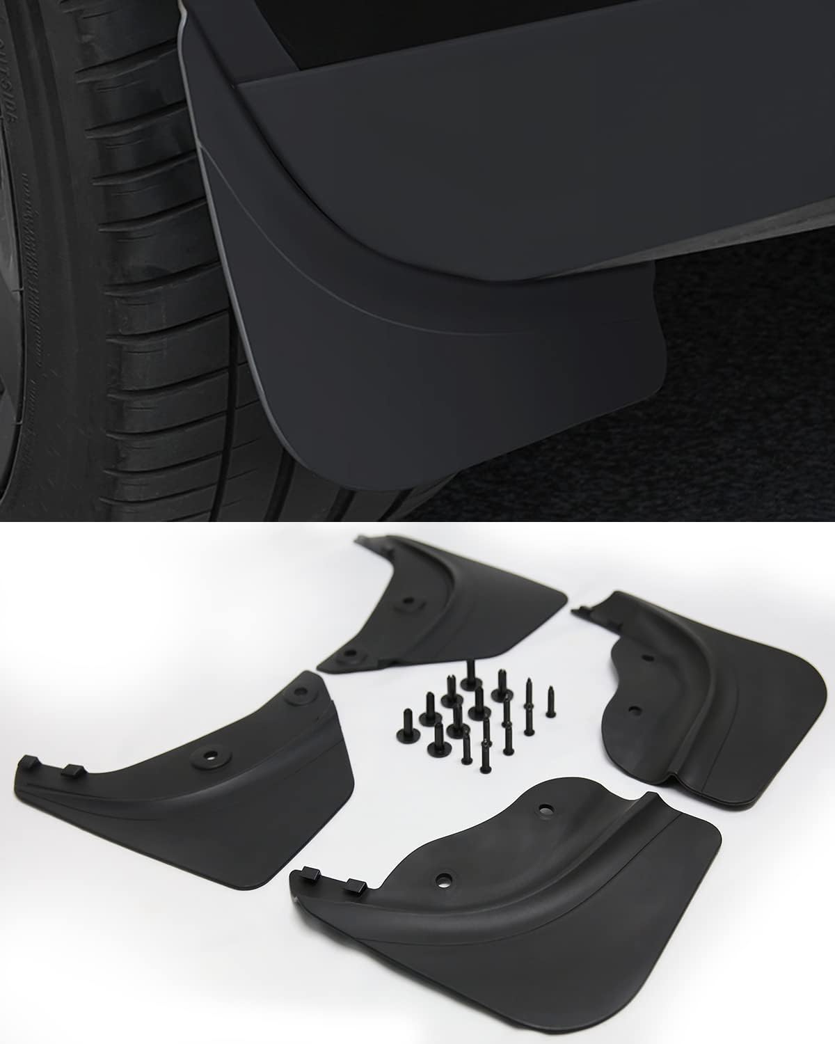Auto Schmutzfänger für Tesla Model Y,Kotflügel Vorne und Hinten Spritzschutz Kit Zubehör (4 Stück) von FWIW