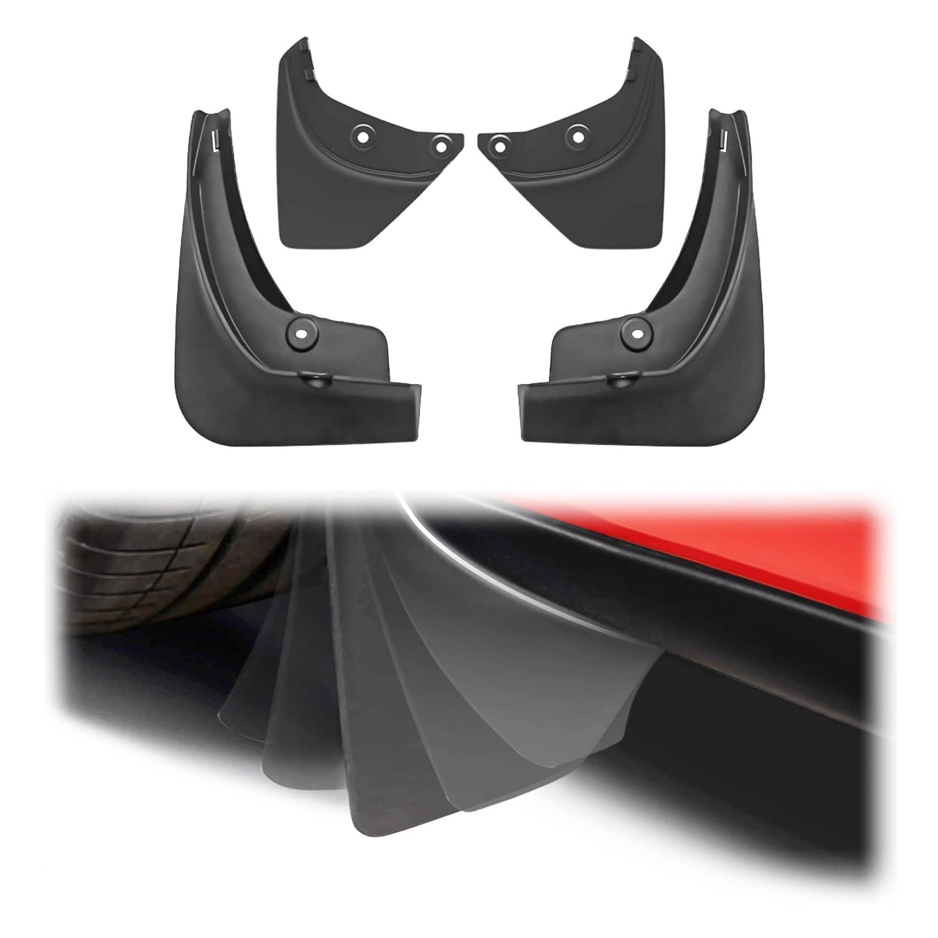 Auto Schmutzfänger für Tesla Model Y Accessori 2020-2023,Kotflügel Vorne und Hinten Spritzschutz Kit Zubehör (4 Stück),A/Model 3 von FWIW
