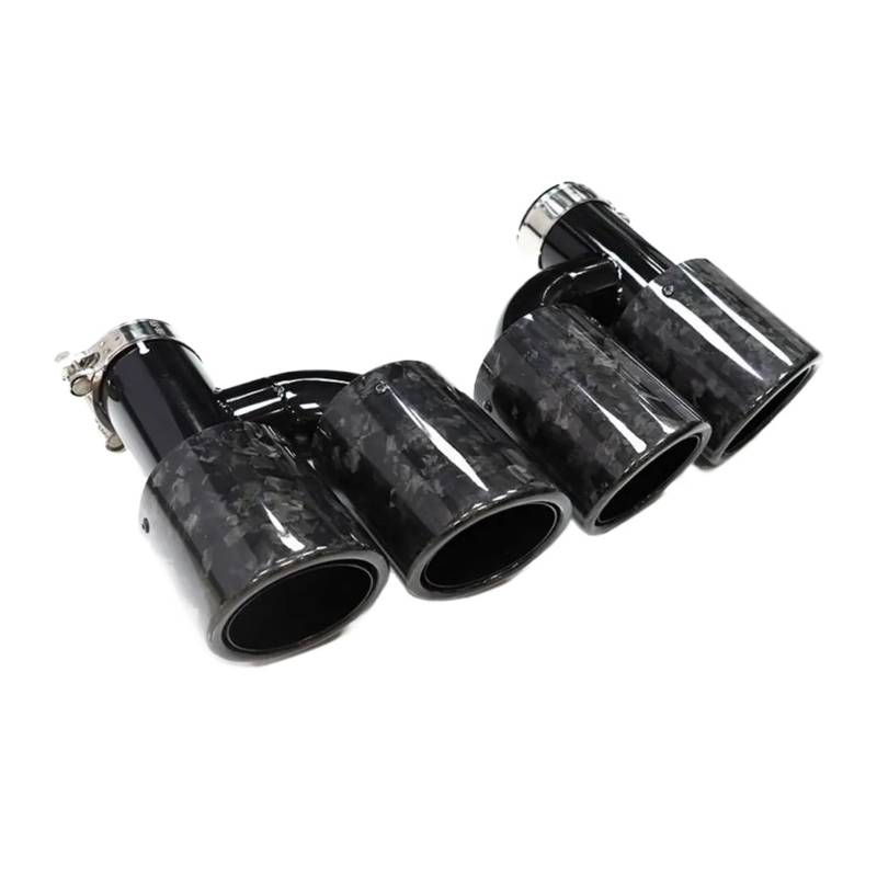 2 Teile/Satz Dual Out Edelstahl Auto-Heckauspuffrohr Kompatibel for Audi -A4 A5 A6 A7 Bis S4 S5 S6 S7 Schwarze Schalldämpferspitze 60mm Endrohr von FWNERGUL