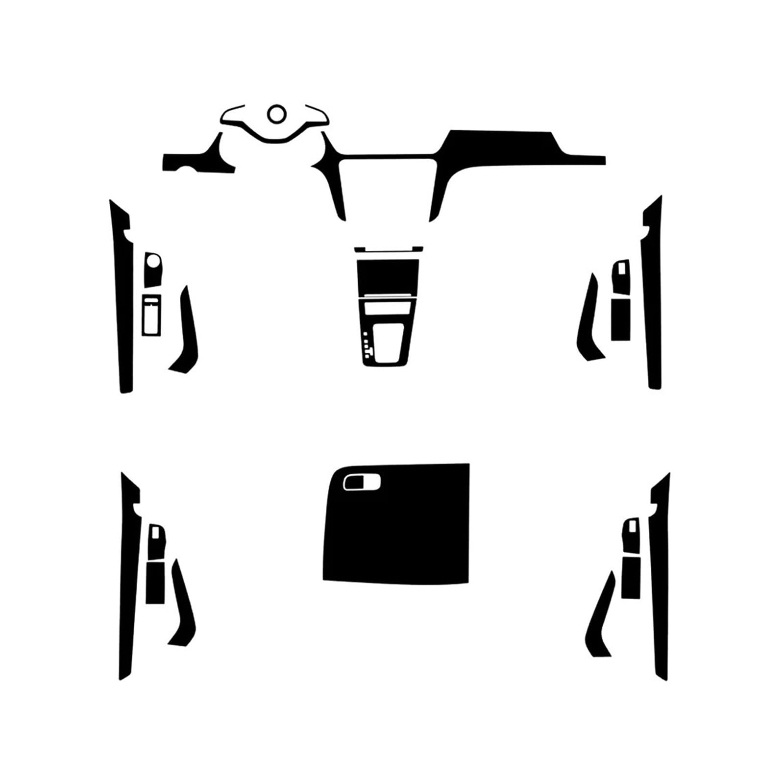 5D-Karbonfaser-Aufkleber, kompatibel mit Skoda -Octavia 2015–2019, Auto-Schalttafel, Wasserbecherhalter, Rahmenabdeckung, Verkleidung, Auto-Styling(LHD) von FWNERGUL