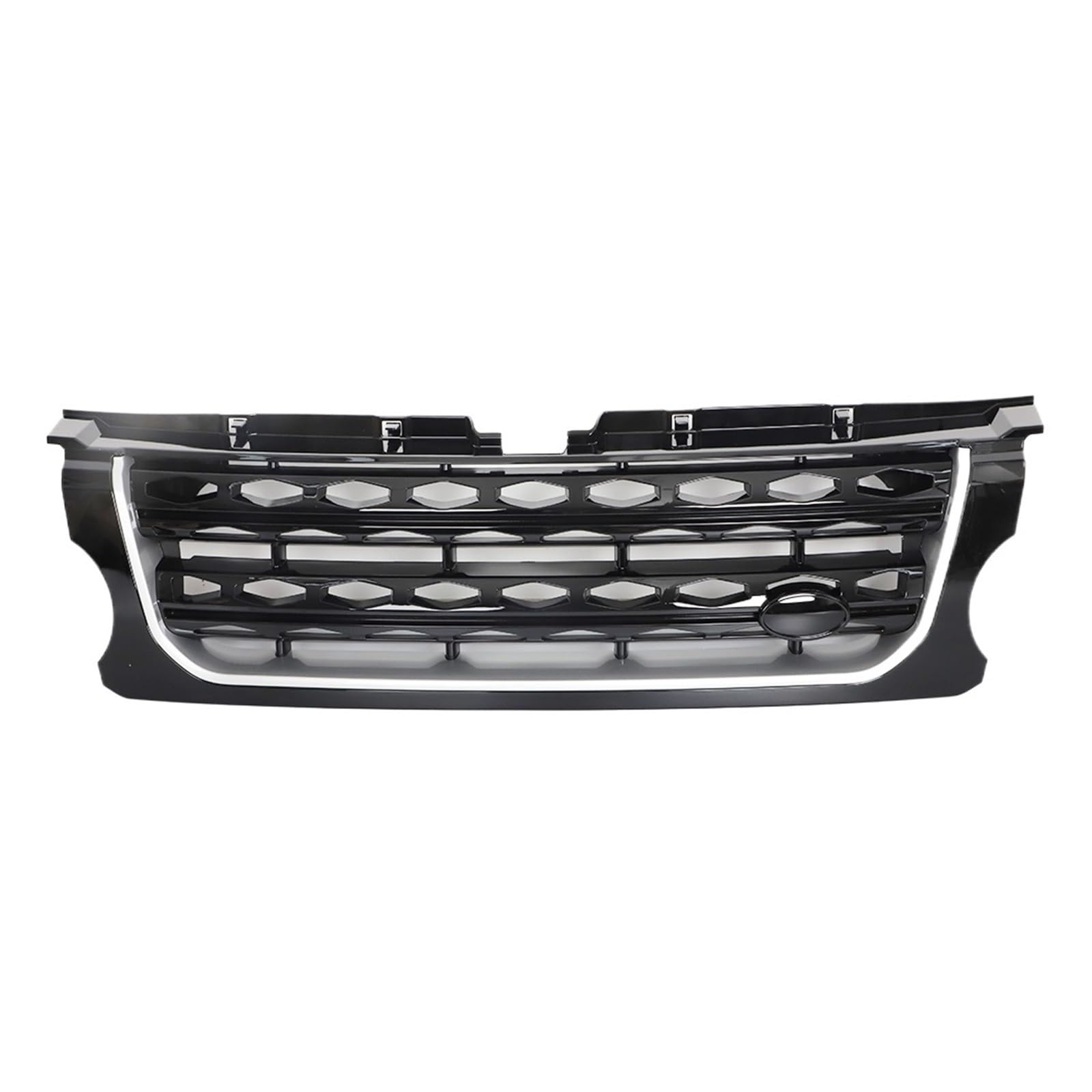 Auto-Frontstoßstangen-Kühlergrill-Gitterschutz Kompatibel for Land Rover -Discovery 4 LR4 2014-2016 L319 Mittelteil Oberer Renngrill Autozubehör(Black Net Silver Bar) von FWNERGUL