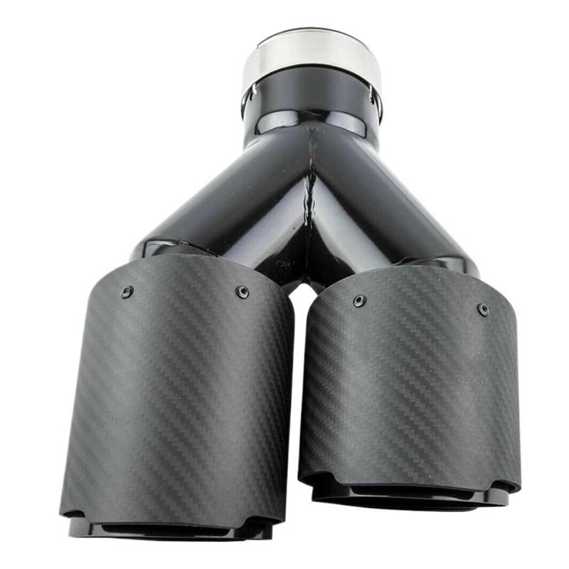 Carbon Fiber Universalspitze Y-Form Doppelausgang Autoauspuffanlage Rohrdüse Schalldämpfer Autoauspuffdiffusor Auto-Tuning(63mm-89mm) von FWNERGUL