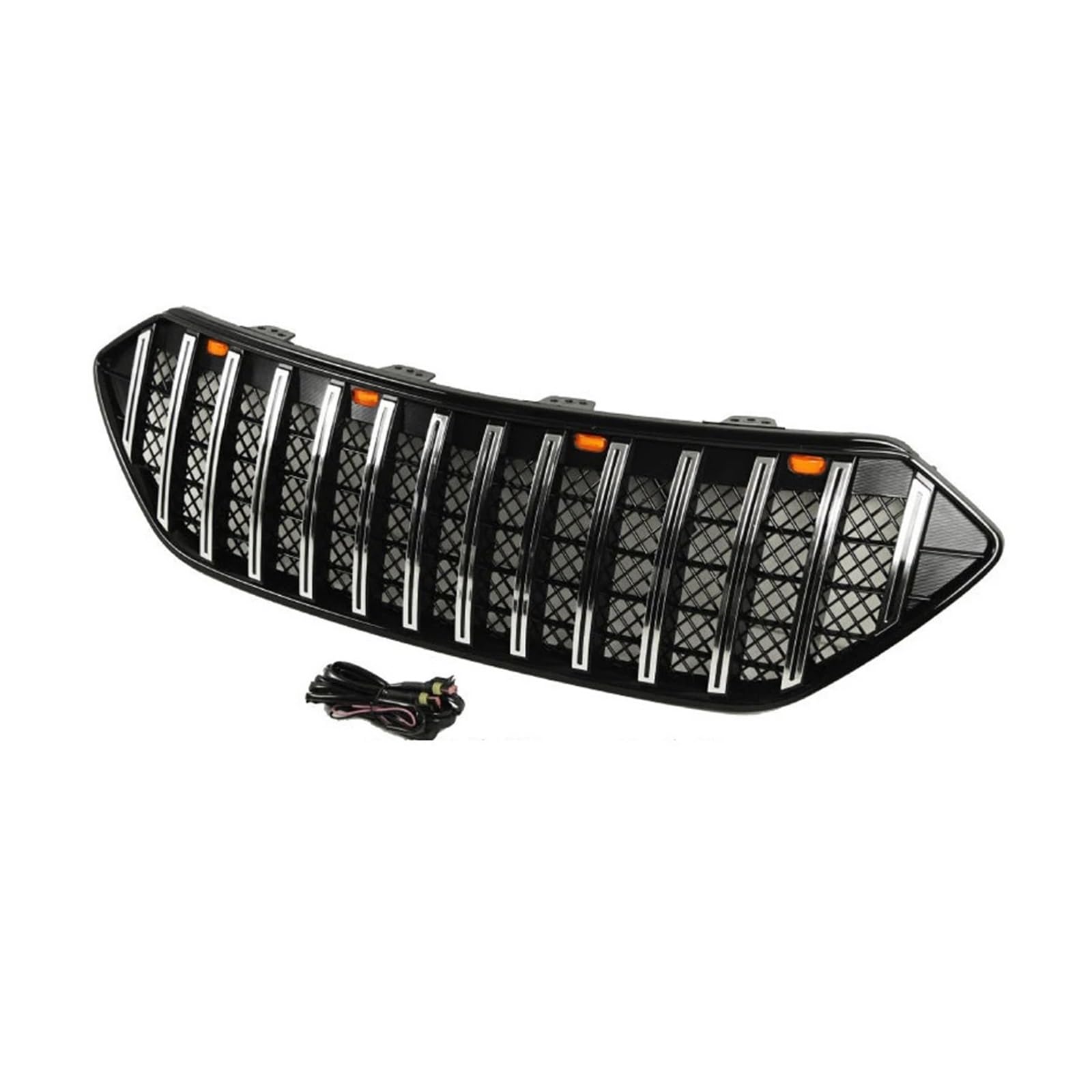 FWNERGUL Frontstoßstange, Chrom-Grill, Mittelteil, Styling, oberer Racing-Grill, kompatibel for Hyundai - Santa Fe 2013 2014 2015 2016, Autozubehör(D) von FWNERGUL