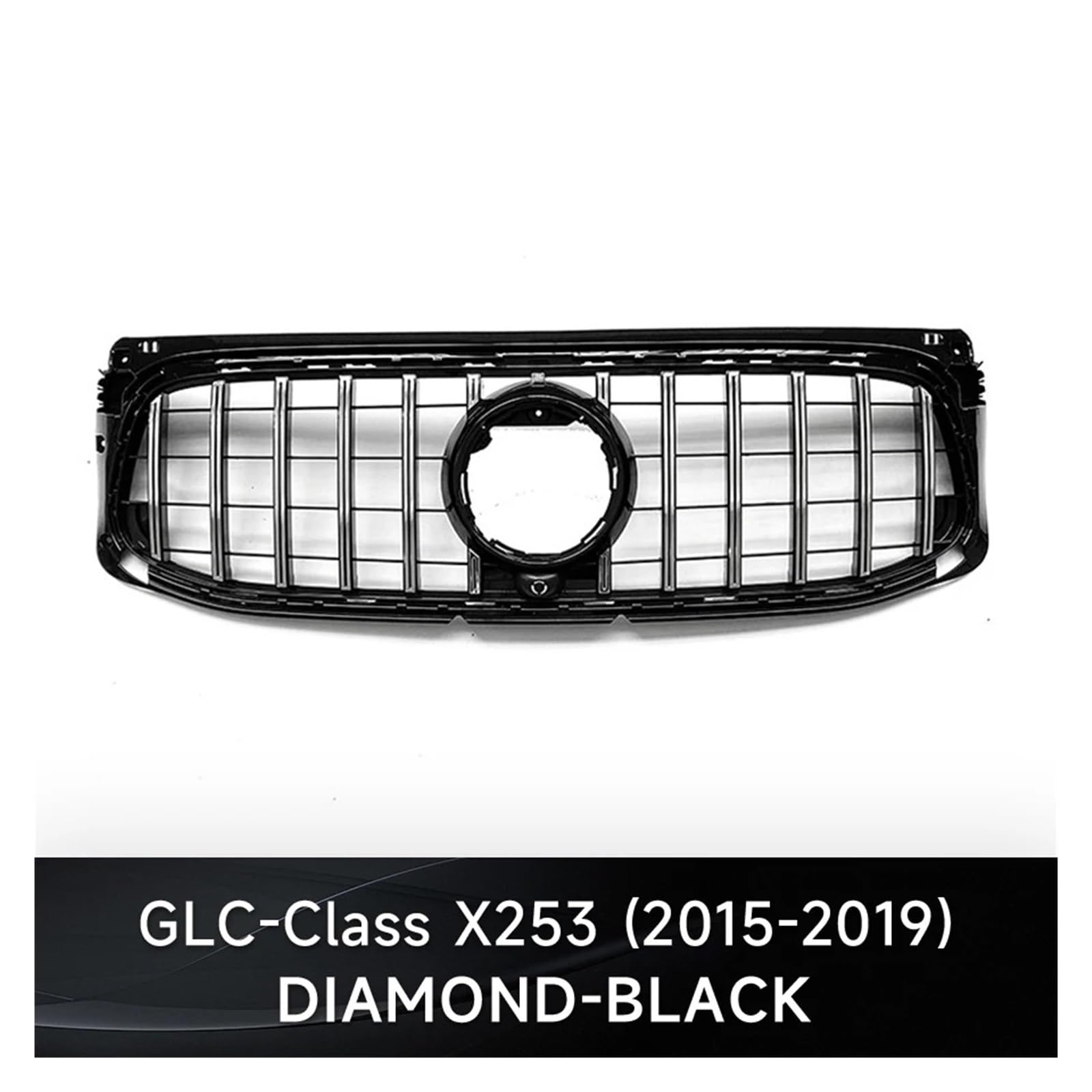 FWNERGUL Topteng Car Black GT Diamond Grille kompatibel for Mercedes-Benz GLC-Klasse X253 2015 2016 2017 2018 2019(Diamond BLK) von FWNERGUL