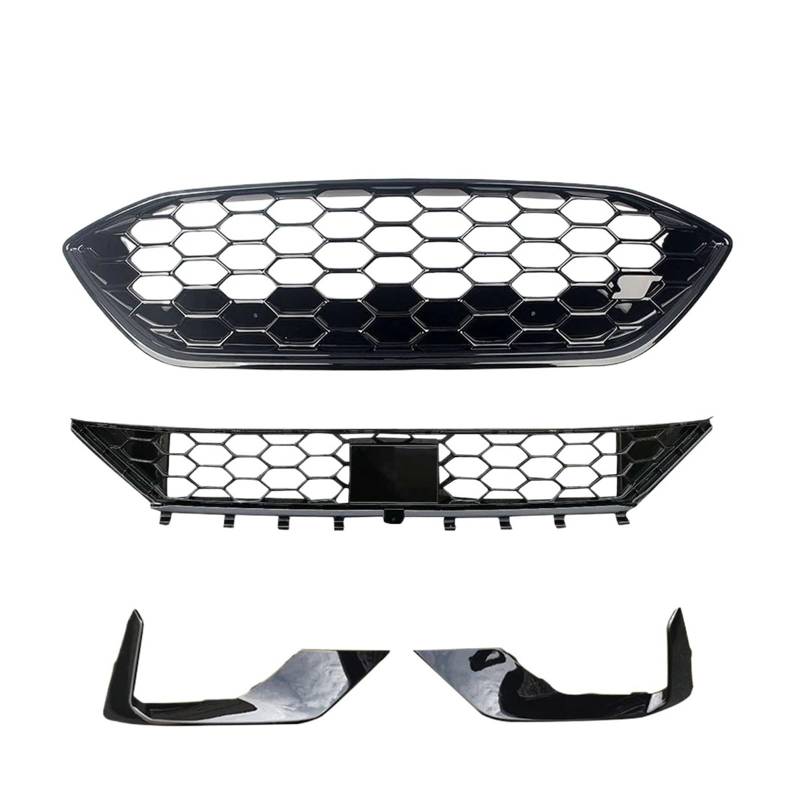 Front Racing obere/untere Stoßstangengitter, Facelift-Grill, kompatibel for Focus ST-Line MK4 2019 2020(Full Set) von FWNERGUL