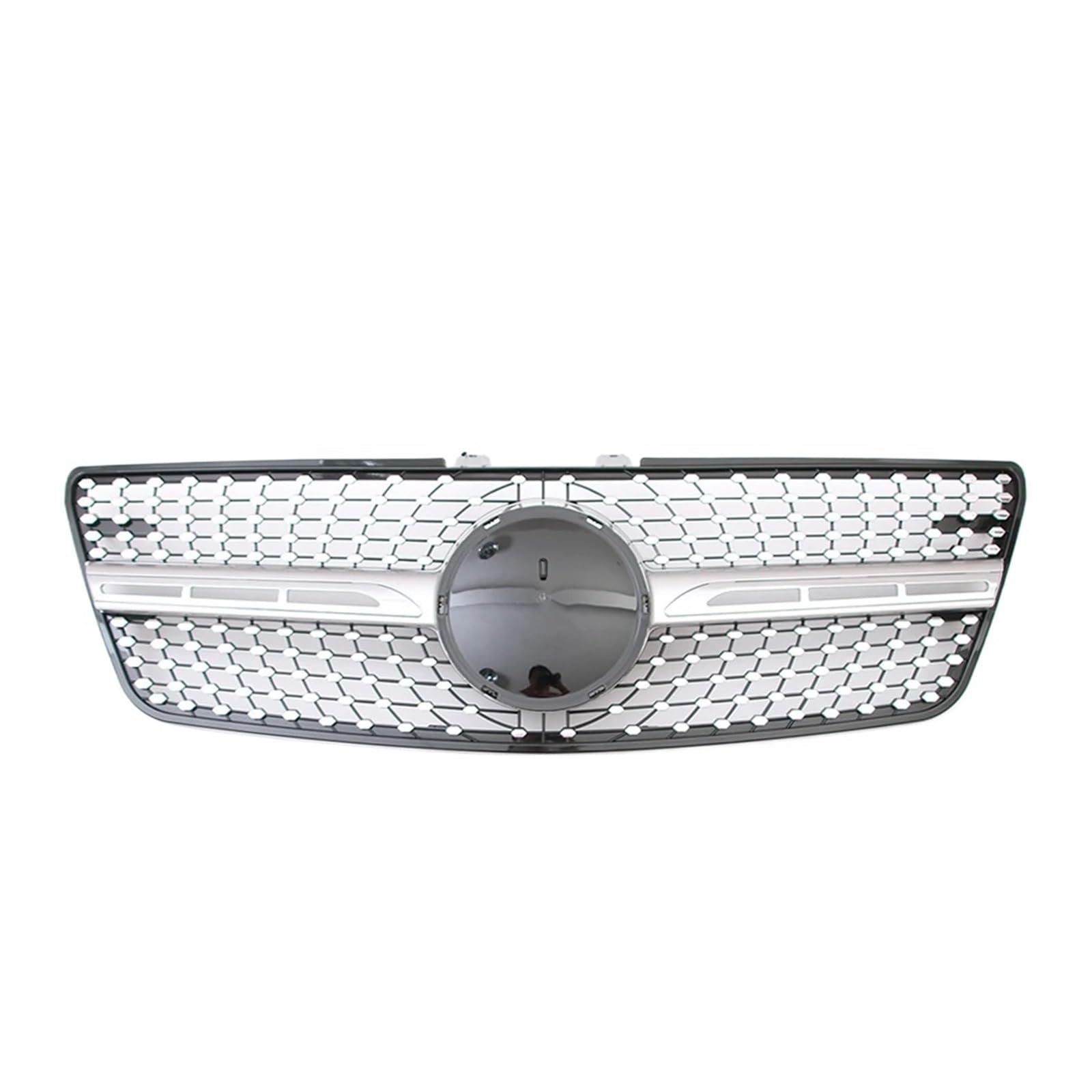 Frontstoßstangengrill im Chrom-Silber-Diamanten-Stil, kompatibel mit Mercedes-Benz ML-Klasse W164 2009–2011, ML350 ML500 ML550 Renngitter(Diamond-Silver) von FWNERGUL