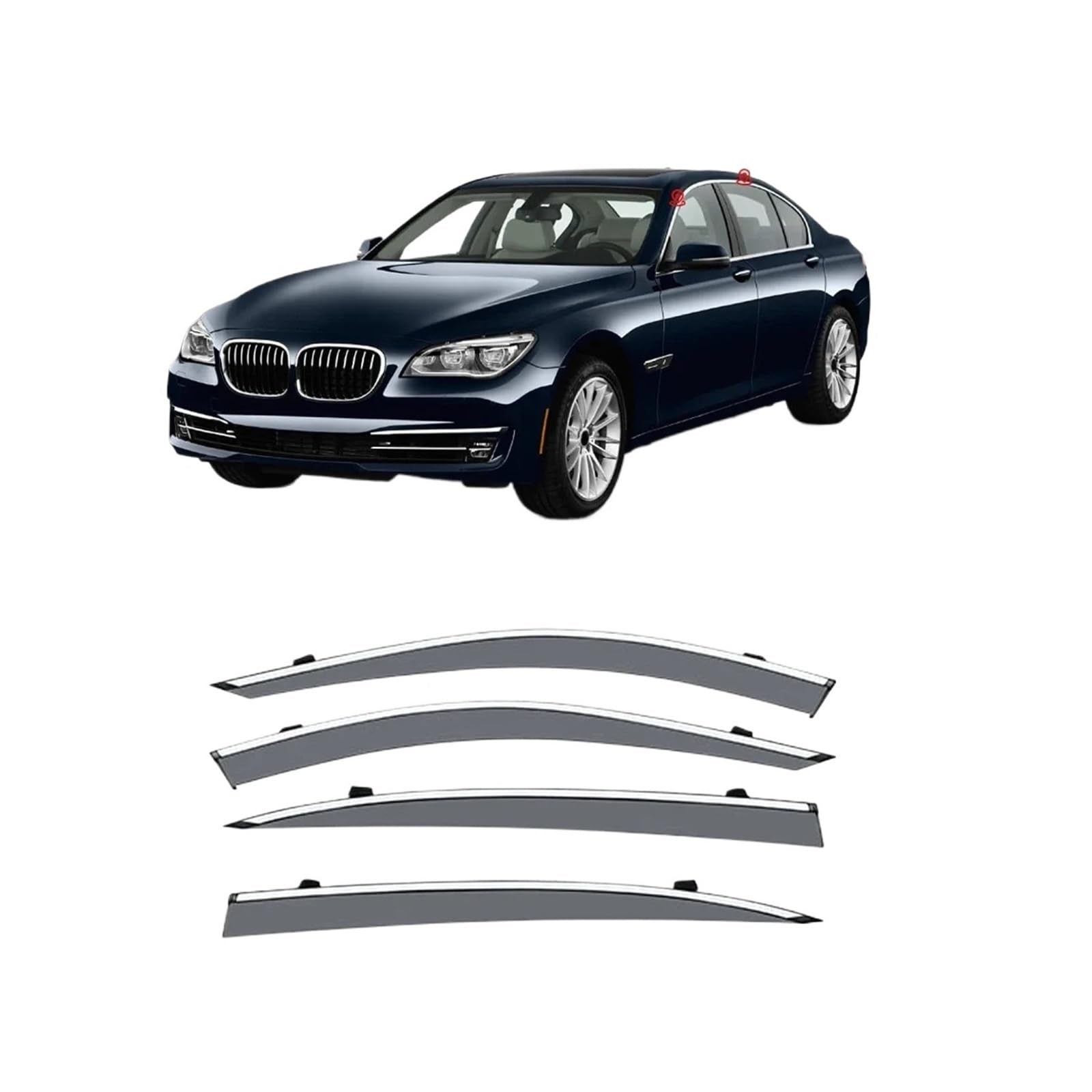 Kompatibel for BMW -7 Series LI 2002–2021, Autofenster, Sonne, Regen, Visiere, Schild, Unterschlupf, Schutzabdeckung, Zierrahmen, Aufkleber(7 Series LI 09-14) von FWNERGUL