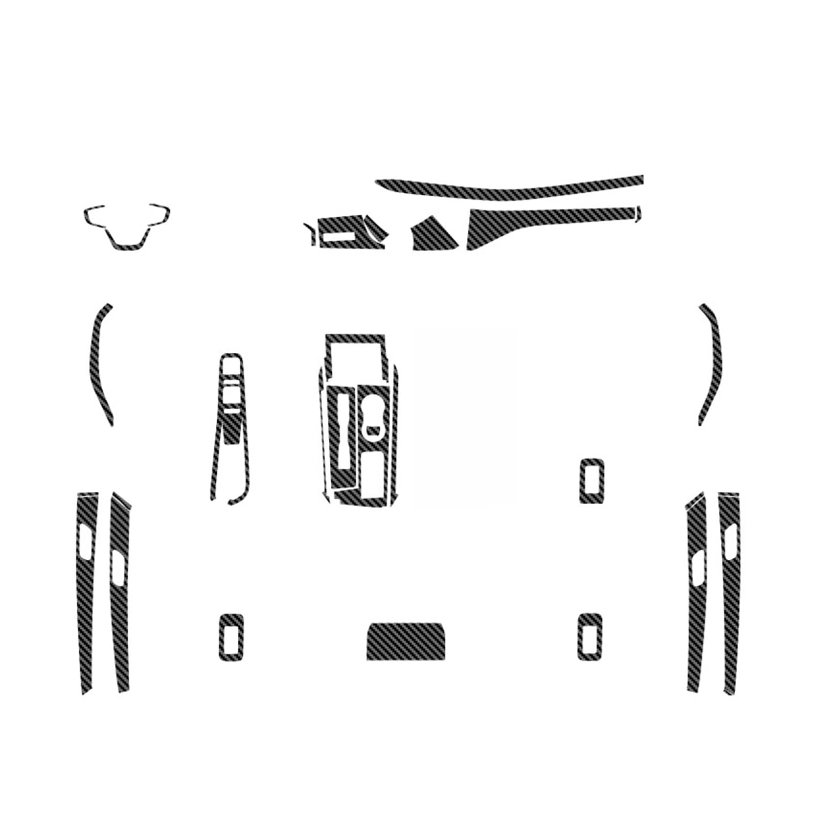 Kompatibel for Chery -Omoda S5 O5 2022-2025 Auto-Innenaufkleber, Hebefensterverkleidung, Aufkleber, Getriebeschutzfolie, Auto(Carbon Black B) von FWNERGUL