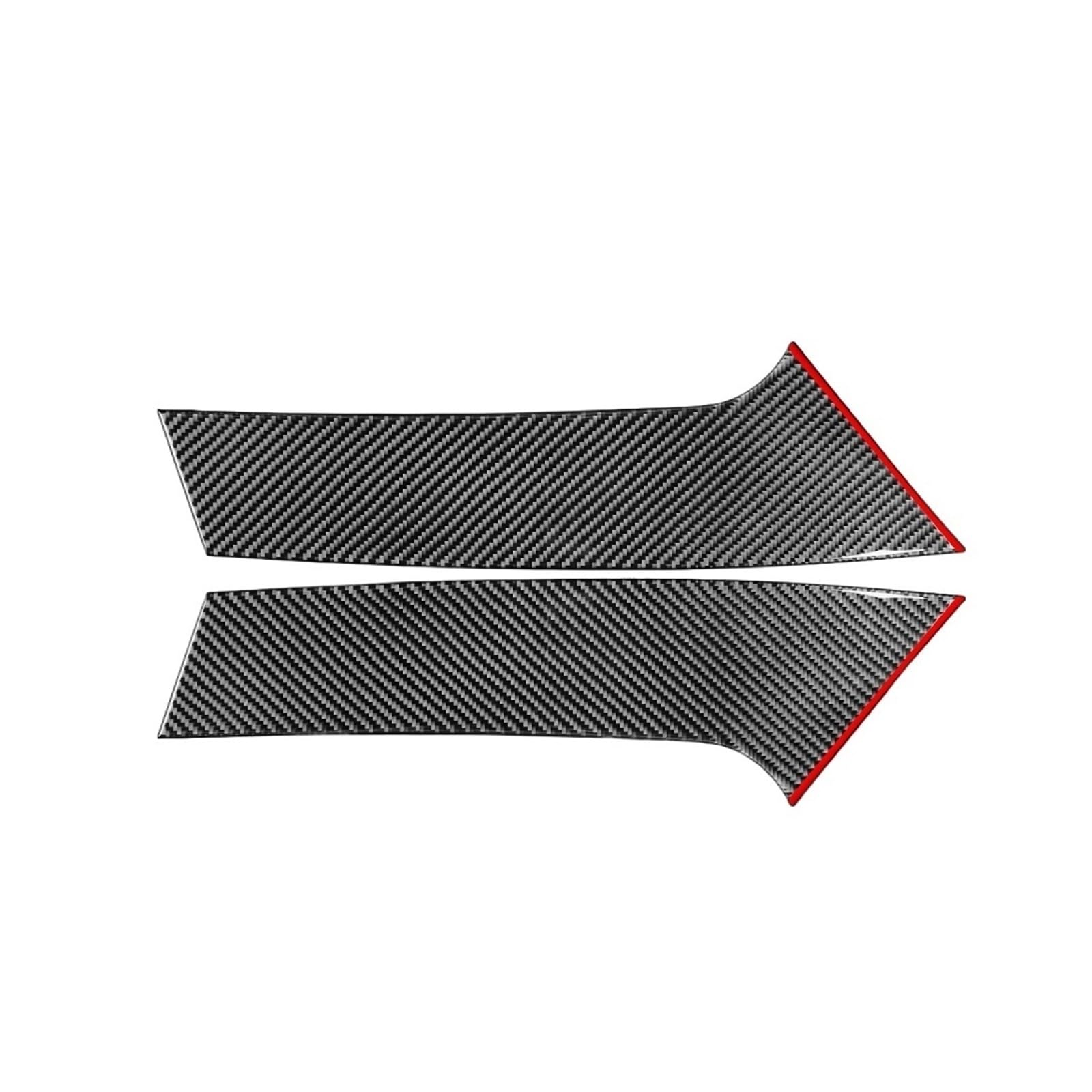 Kompatibel for Nissan -X-Trail -Rogue T32 2013-2021 Carbon Fiber Innenausstattung Auto Heckscheibe Seitenfenster Zieraufkleber Dekoration(Black and red) von FWNERGUL