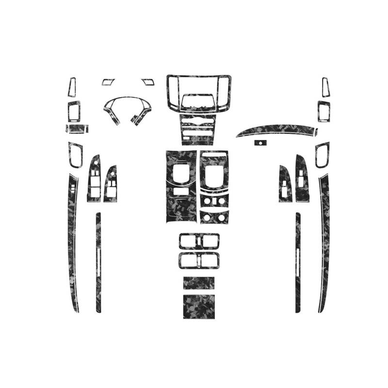 Kompatibel mit Infiniti G37 Coupe, Mittelkonsole aus echtem Carbonfaser, komplette Innenausstattung, Auto-Dekorationsaufkleber(Forged Carbon) von FWNERGUL