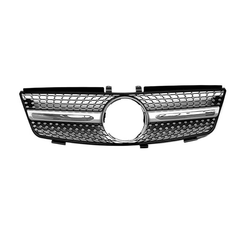 Kühlergrill Kompatibel for Mercedes-Benz W164 ML Klasse ML320 ML350 ML450 ML500 2005-2008 Frontstoßstange Racing Grill Tuning Zubehör(Silver) von FWNERGUL