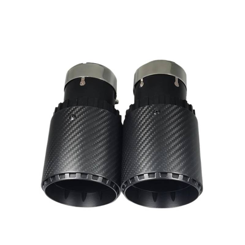 Modifiziert passend for VW -Golf Carbon Fiber Endrohr Auto Auspuffdüse Modifiziertes Endrohr Kugelkopf Ganz dumm Schwarz(Inlet51mm out101mm) von FWNERGUL