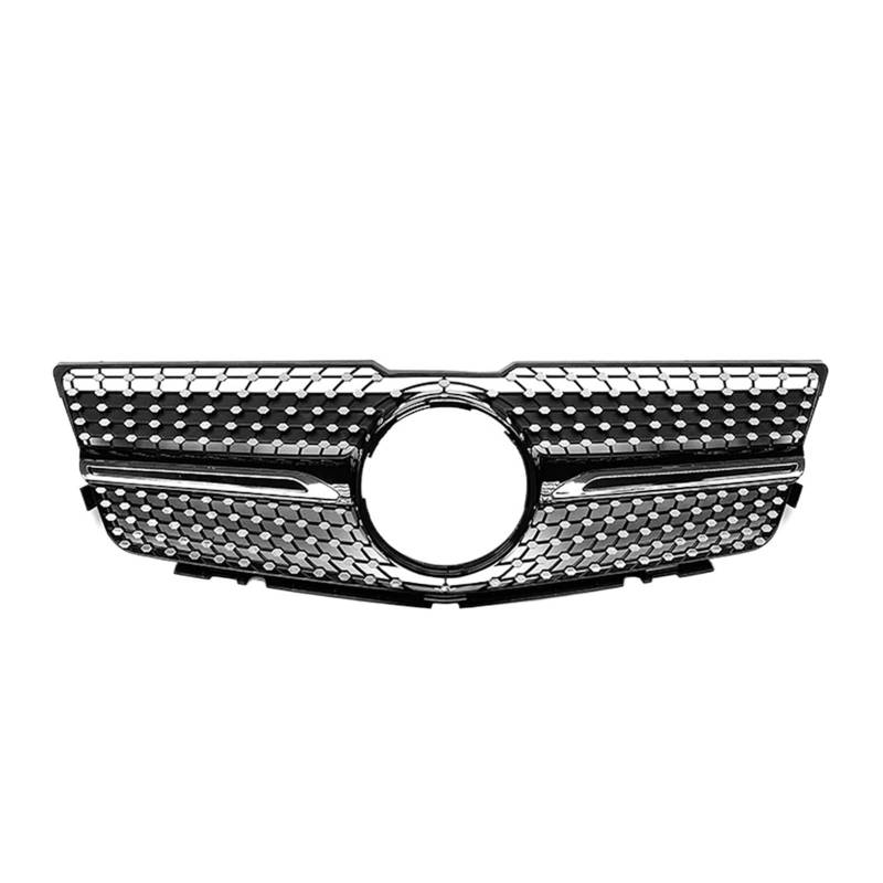 Vorderer Renngrill im Chrome Black Diamonds-Stil, kompatibel mit Mercedes-Benz GLK X204 2008–2012 GLK280 GLK300 Stoßstangengrills im GTR-Stil(D-Chrome Black) von FWNERGUL