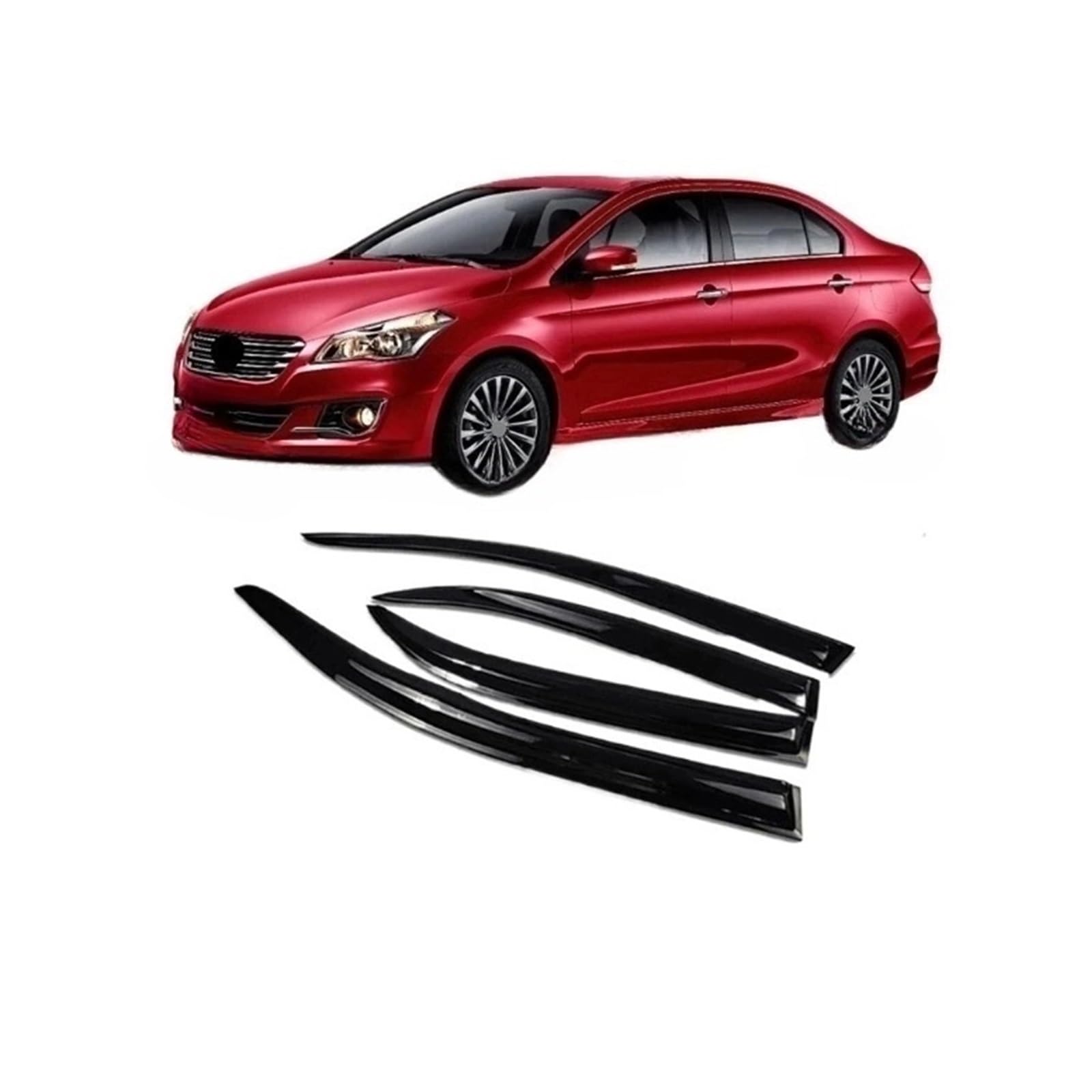 Windschutz kompatibel for Suzuki -Ciaz Sedan 2014~2023 VC 2018 2015 2017 Zubehör Deflektoren Autofenster Visier Regen Augenbrauenschutz 2016 von FWNERGUL