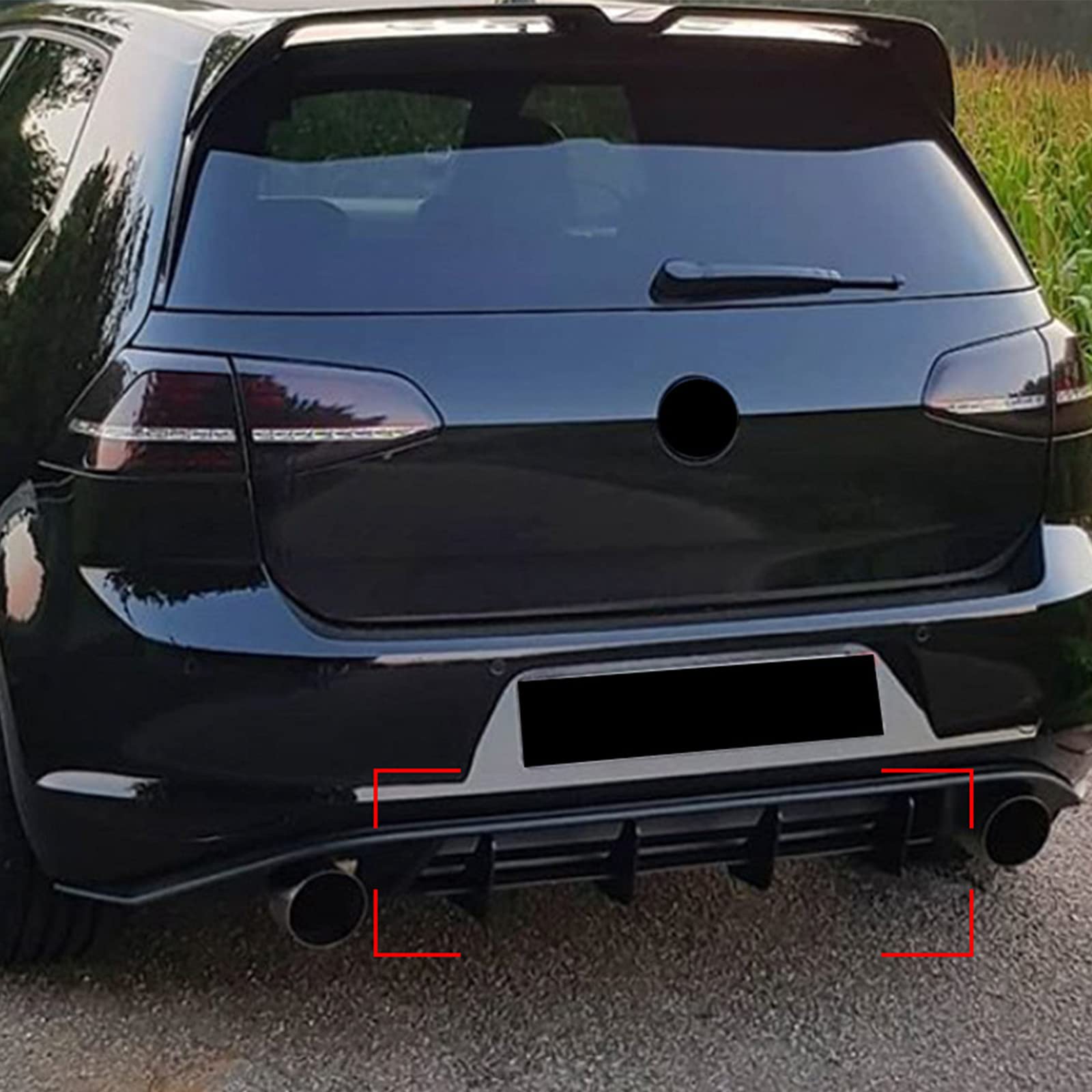 ABS Heckstoßstange Lip Diffusor Spoiler für V W Golf 7 GTI,ABS Lip Spoiler Protector von FWNT