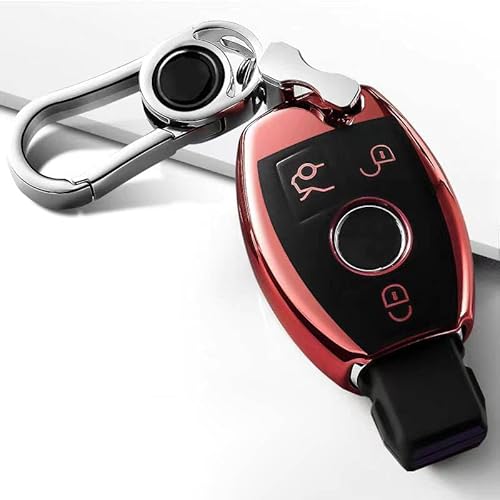 Autoschlüssel Hülle für Benz B Class W246 2012-2018, Schlüsselhülle Schlüsselanhänger, Auto Fernschlüssel Schutzhülle Auto Schlüsselanhänger Zubehör,Rose pink-B von FXDSCA