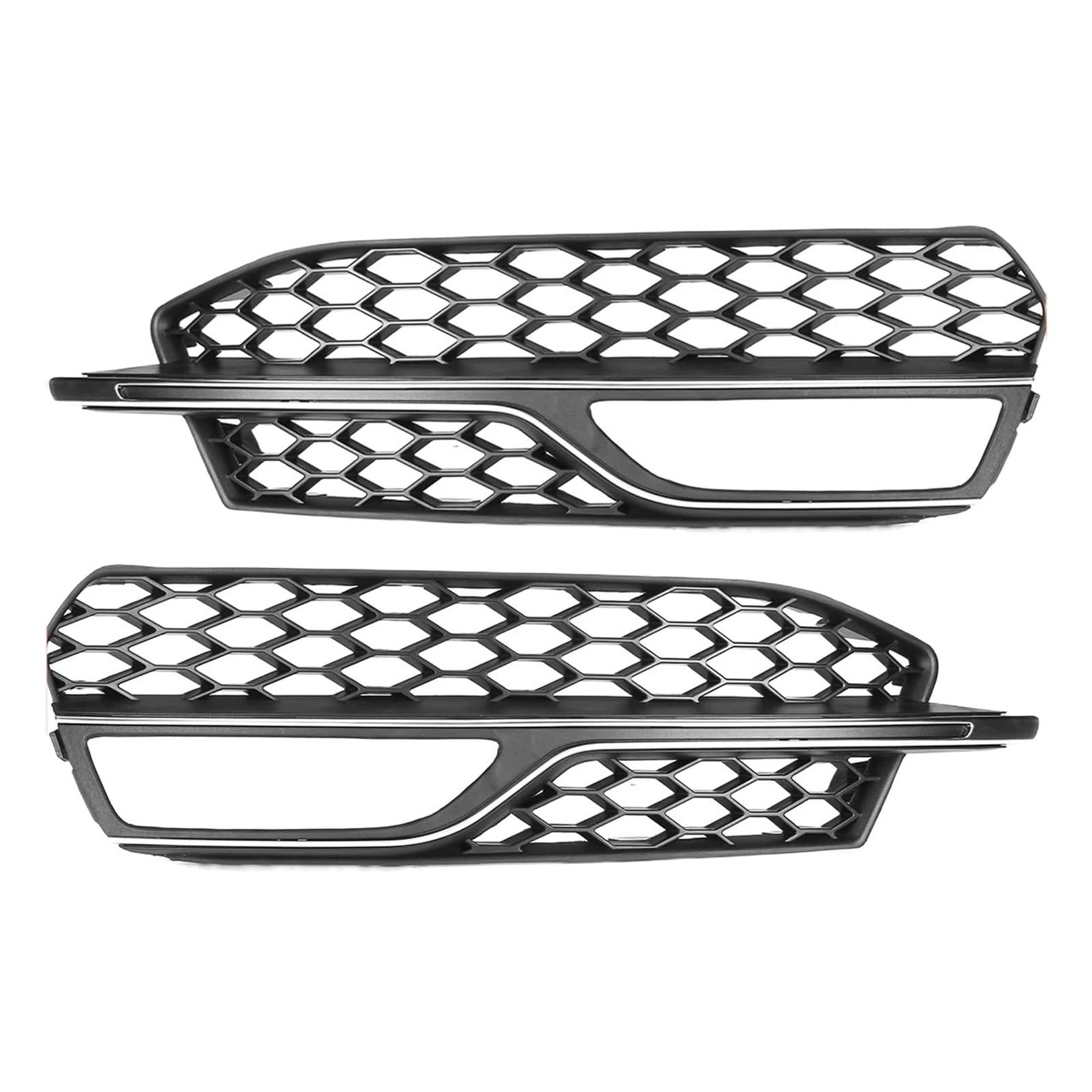 1 Paar Auto-Nebelscheinwerfergrill for die vordere Stoßstange, kompatibel mit Audi A3 S-Linie S3 2014 2015 2016, Wabennetz-Nebellampenabdeckung, Racing-Grill(Chrome Silver) von FXFUPO