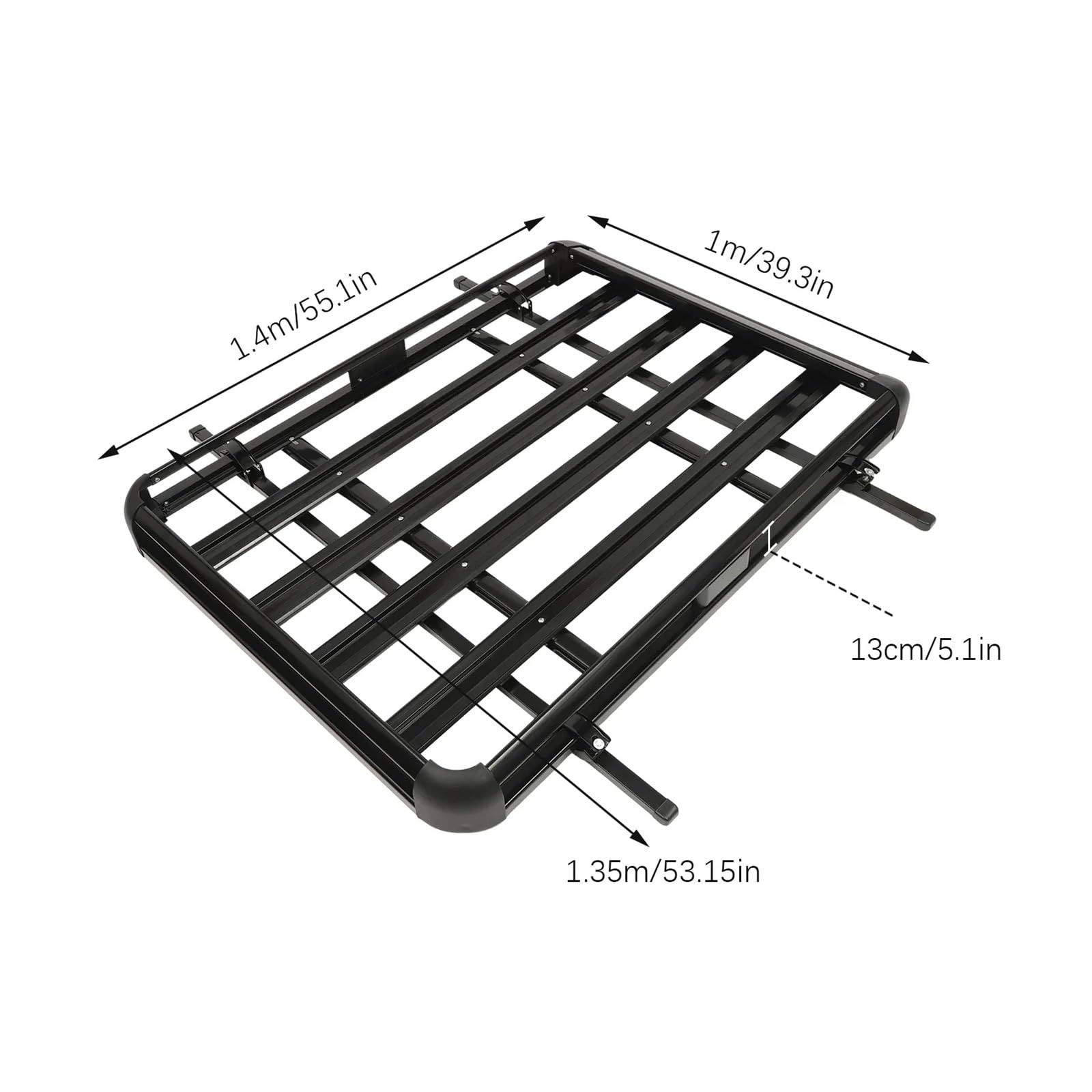 127x97cm/140 * 100 cm/160 * 100 cm Universal Car Dachträgerkorbschale Gepäck Cargo Aluminium(140x100cm) von FXFUPO