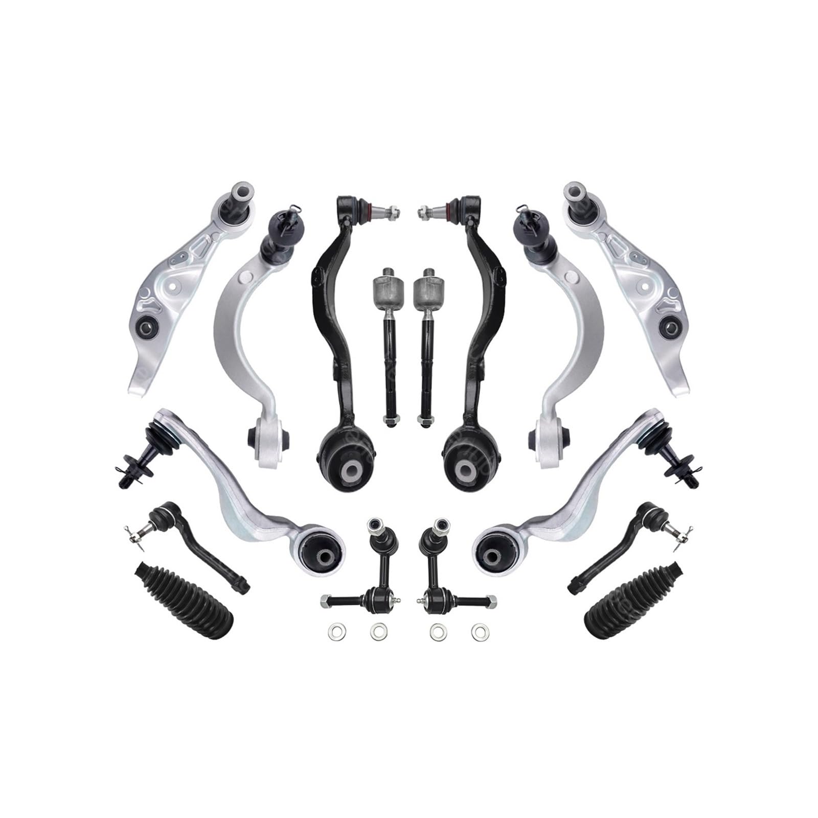 16-teiliges vorderes oberes und unteres Querlenker-Stabilisator-Spurstangen-Set, kompatibel mit Lexus LS460 RWD 2007 2008 2009 2010 2011 2012-2017 von FXFUPO