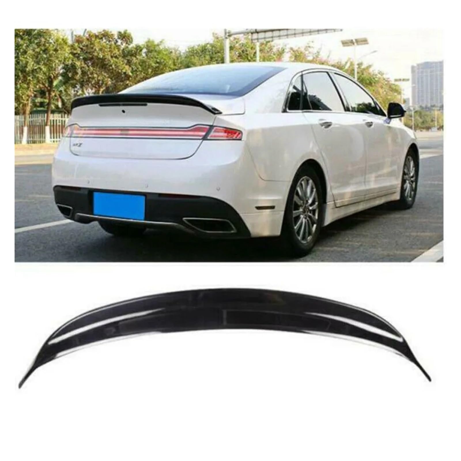 1X Kompatibel for Lincoln MKZ 2013-2021 Glänzend Schwarz Limousine Hinten Schwanz Trunk Lip Spoiler Flügel Auto Styling Zubehör von FXFUPO