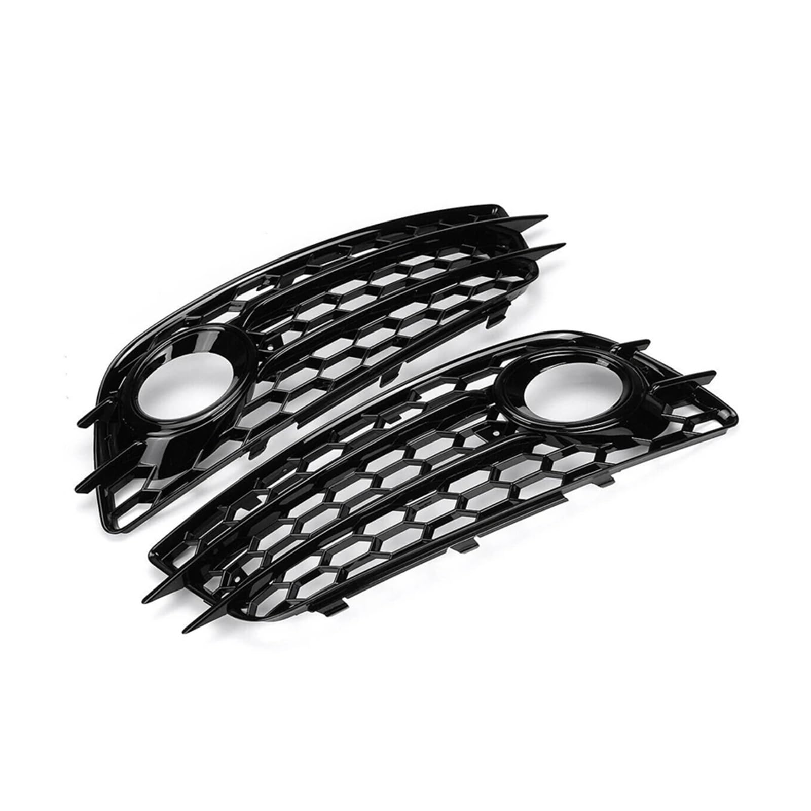 2PCS Auto Front Nebel Licht Kühlergrill Abdeckung Waben Nebel Lampe Grill Kompatibel for A4 B8 S-Linien S4 Stoßstange 2008-2012 8K0807681C 8K0807682C(Black) von FXFUPO