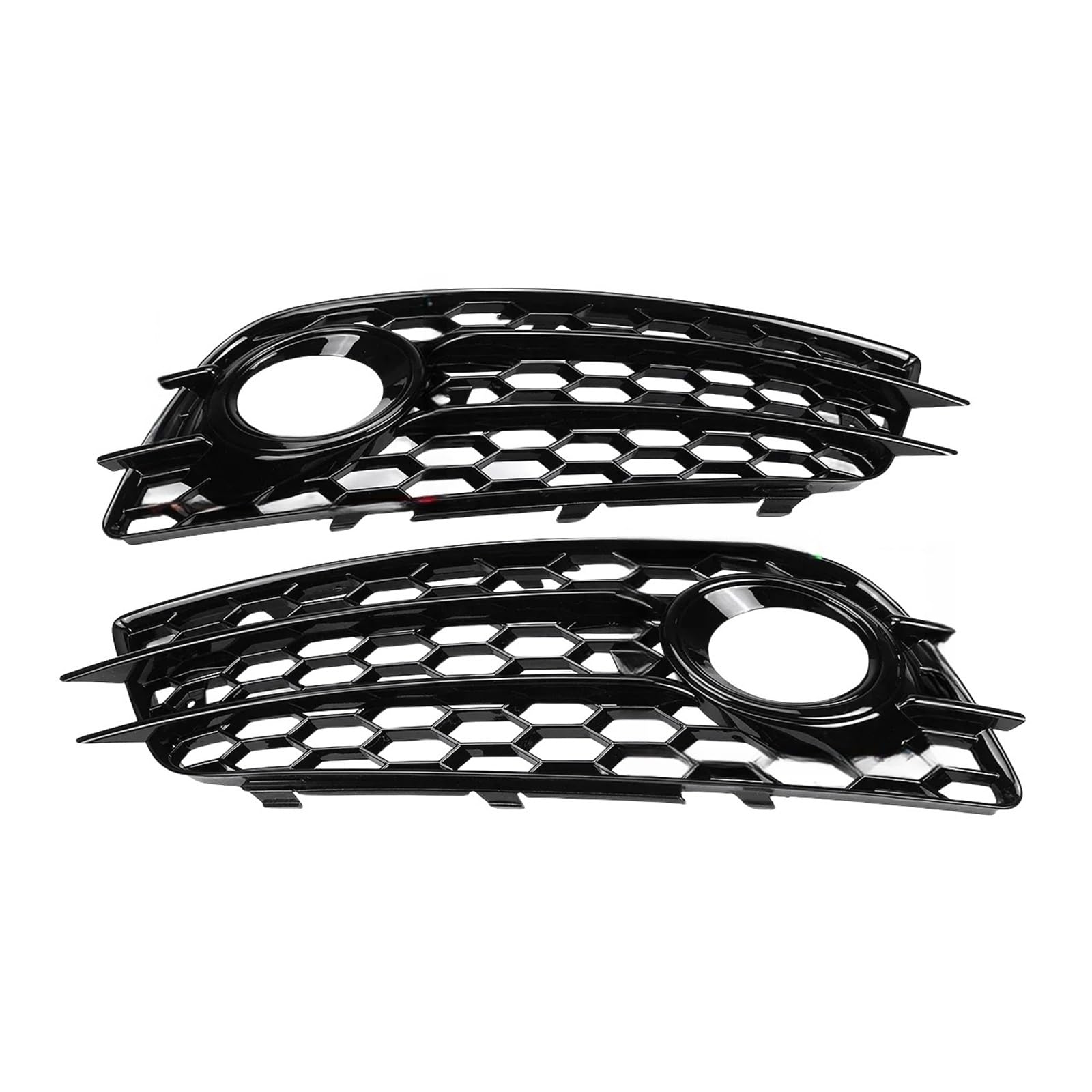 2X Frontstoßstange Nebelscheinwerfer Lampengitter Grillabdeckung Mesh kompatibel for A4 B8 S-Line S4 2008-2012 HONEYCOMB Grille 8K0807681C 8K0807682C(Glossy Black) von FXFUPO