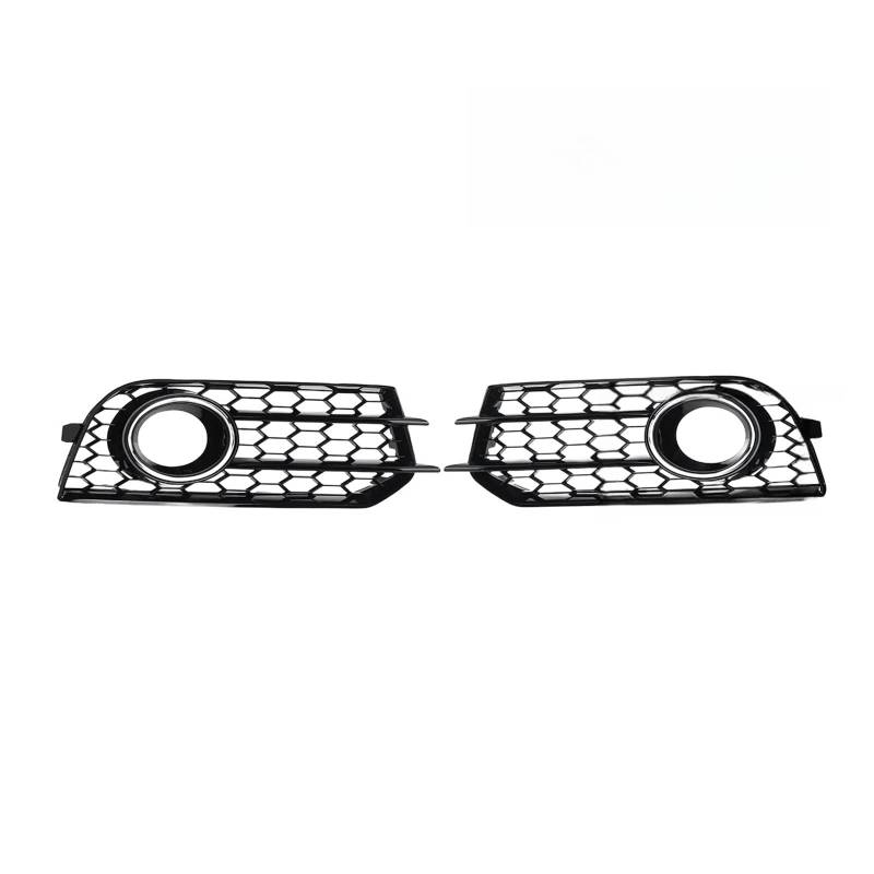 2x Honeycomb Mesh Nebelscheinwerfer Lampenabdeckung Nebelscheinwerfergitter Kompatibel for A1 8X 2010-2014 Frontstoßstangengrill 8X0807681A 8X0807682A(Chrome Silver) von FXFUPO