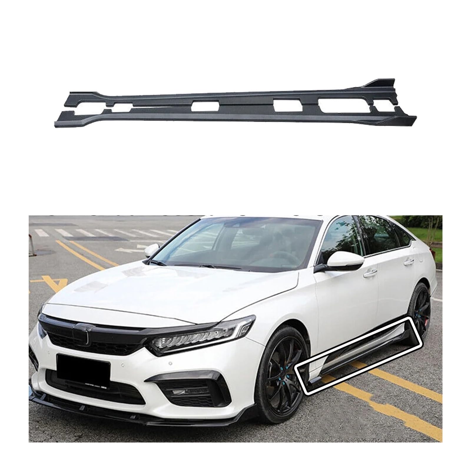 4 Stück Seitenschweller Kompatibel for Honda Accord 10. 2018-2022 Autounterseitenverlängerungslippensatz Karosserieschweller Mattschwarzer Carbonfaserstil(Matte Black) von FXFUPO