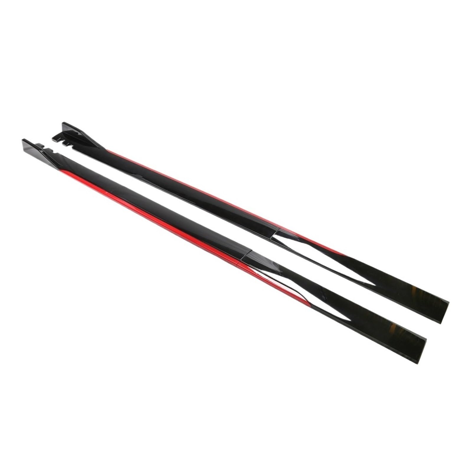 8 STÜCKE 2 m/2,2 m Universal Seitenschwellerverlängerung Kipphebellippentrenner Stoßfänger Kompatibel for BMW/Benz/Toyota Kompatibel for Audi/Nissan/Honda(2.2M Black Red) von FXFUPO