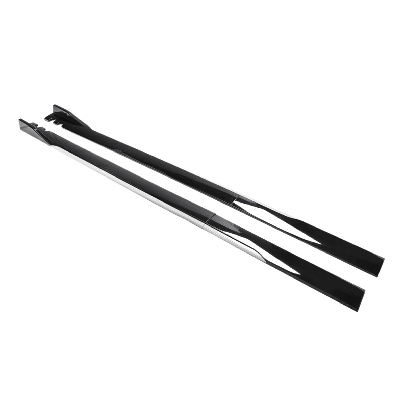 8 STÜCKE 2 m/2,2 m Universal Seitenschwellerverlängerung Kipphebellippentrenner Stoßfänger Kompatibel for BMW/Benz/Toyota Kompatibel for Audi/Nissan/Honda(2.2M Black White) von FXFUPO