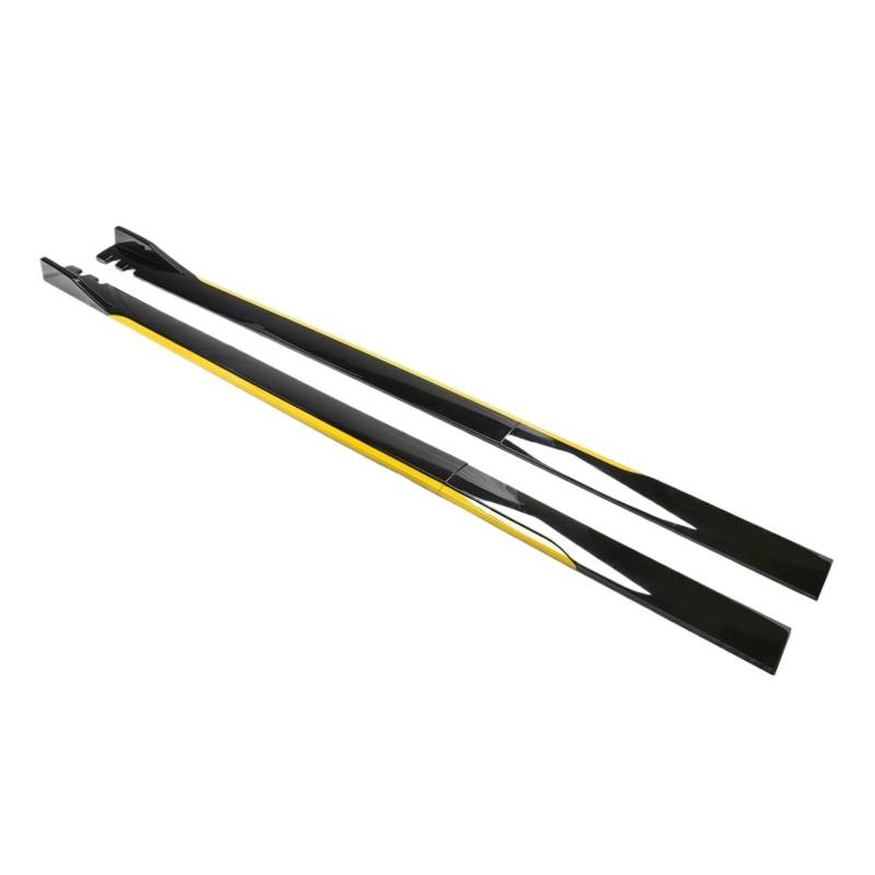 8 STÜCKE 2 m/2,2 m Universal Seitenschwellerverlängerung Kipphebellippentrenner Stoßfänger Kompatibel for BMW/Benz/Toyota Kompatibel for Audi/Nissan/Honda(2.2M Black Yellow) von FXFUPO