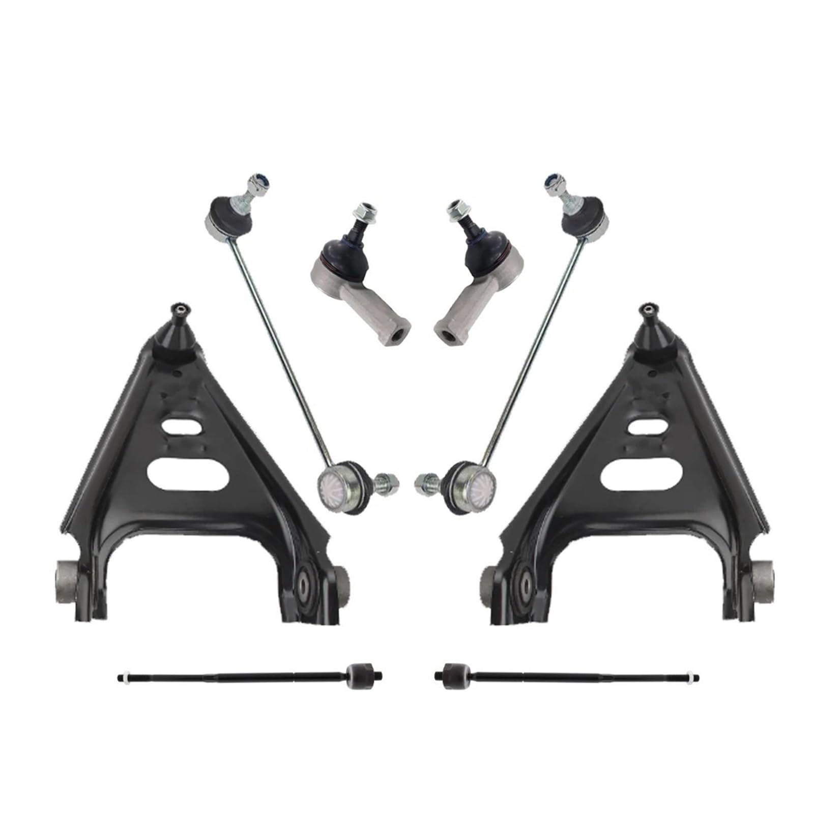 8 stücke Vorderachse Suspension Querlenker Kugelgelenk Stabilisator Link Spurstangenkopf Kits Kompatibel for Smart Fortwo W451 2007-2015 von FXFUPO