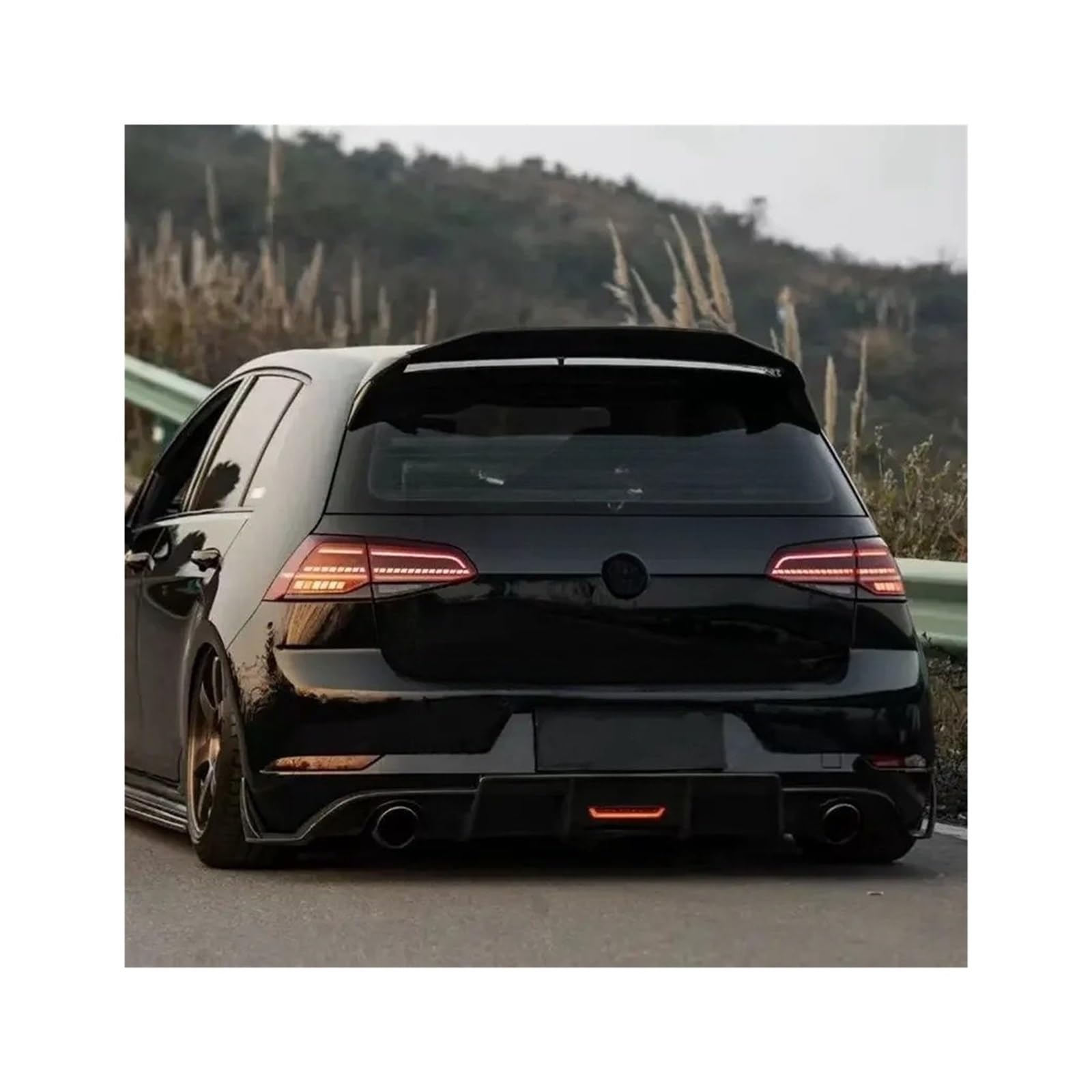 Aspect Style Heckspoilerflügel kompatibel for VW Golf 7 MK7 GTI R GOLF7 MK7 7.5 Spoiler Dachverlängerung Abdeckung Verkleidung Zubehör(GTE Carbon color) von FXFUPO