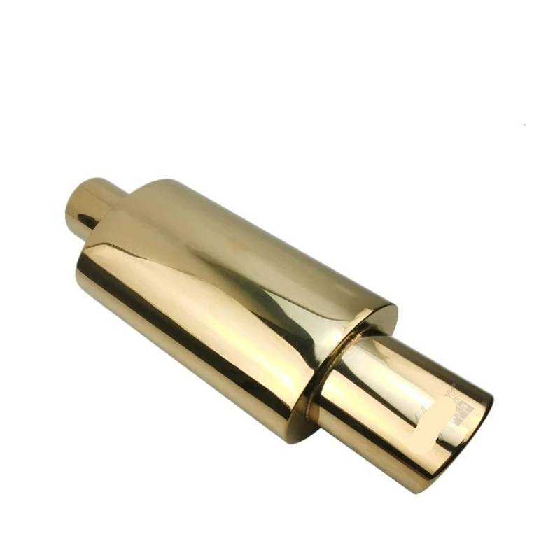 Auto-Auspuffanlage, Schalldämpfer, Endstück, Spitze, universelle Edelstahl-Schnittstelle, 51, 57, 63 mm, Auspuffspitzen(GOLDEN 51MM) von FXFUPO