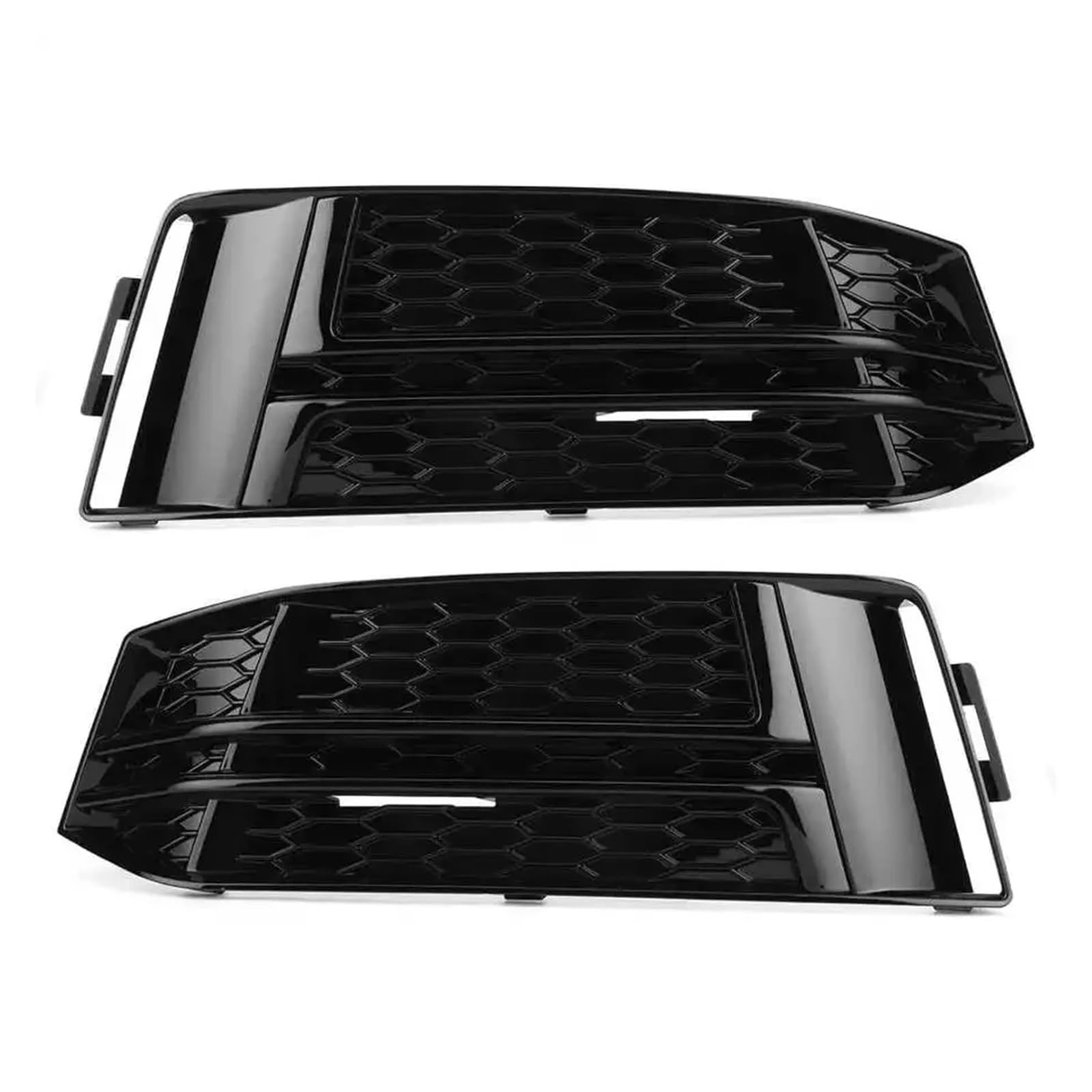 Auto Front Nebel Licht Lampe Kühlergrill Grill Abdeckung Kompatibel for Audi A4 B9 S-LINE 2016 2017 2018 8W0807681F 8W0807682F Auto Styling(Glossy Black) von FXFUPO