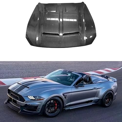 Auto-Frontstoßstange, Lufteinlass, Entlüftungshaube, Zubehör, kompatibel mit Ford Mustang 2018–2021, Carbonfaser-Motorhaubenabdeckung, Body Kit(Carbon Fiber) von FXFUPO