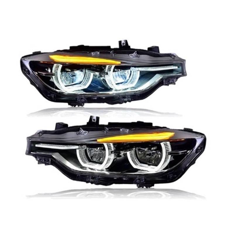 Auto Lichter Kompatibel for BMW 3 F30 F35 F80 2013-2019 Serie LED Dynamische Scheinwerfer DRL Angel Eye Design projektor Objektiv Zubehör(Xenon) von FXFUPO