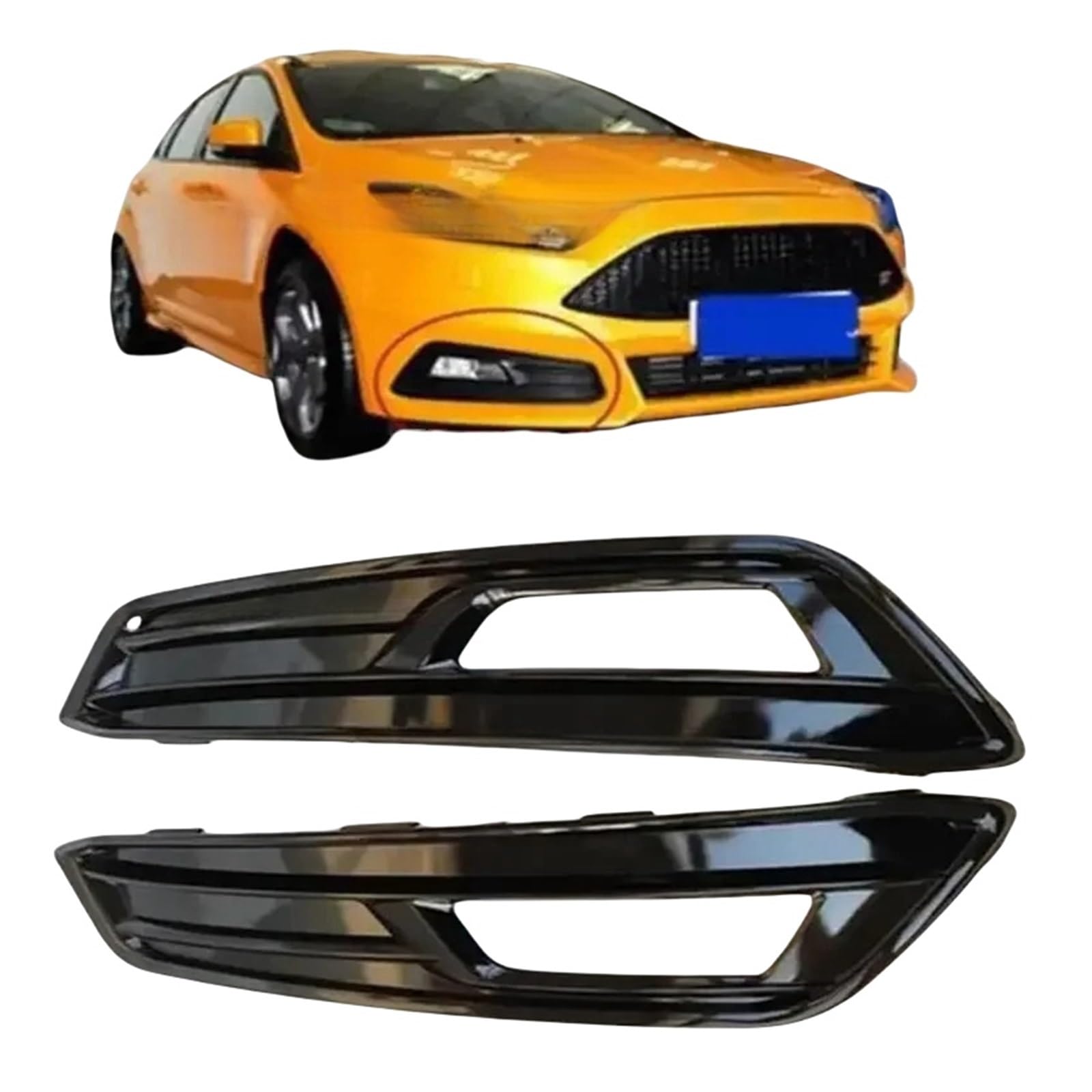 Auto-Styling ABS Chrom vorne hinten Nebelscheinwerfer Abdeckung Trim Kompatibel for Ford Focus ST 2015 2016 2017 2018 von FXFUPO