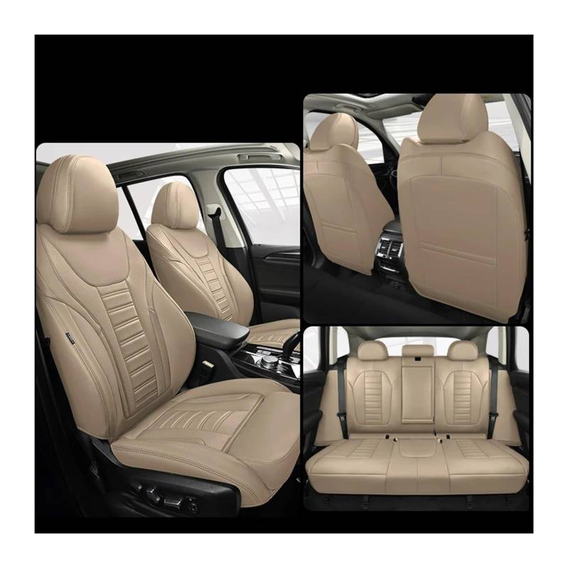 Autositzbezüge kompatibel for Benz W203 W204 W205 W211 W212 Cla Gle W245 Gla Glc Glb Frau Luxus Custom Kissen Auto Zubehör(5Pcs-Beige) von FXFUPO