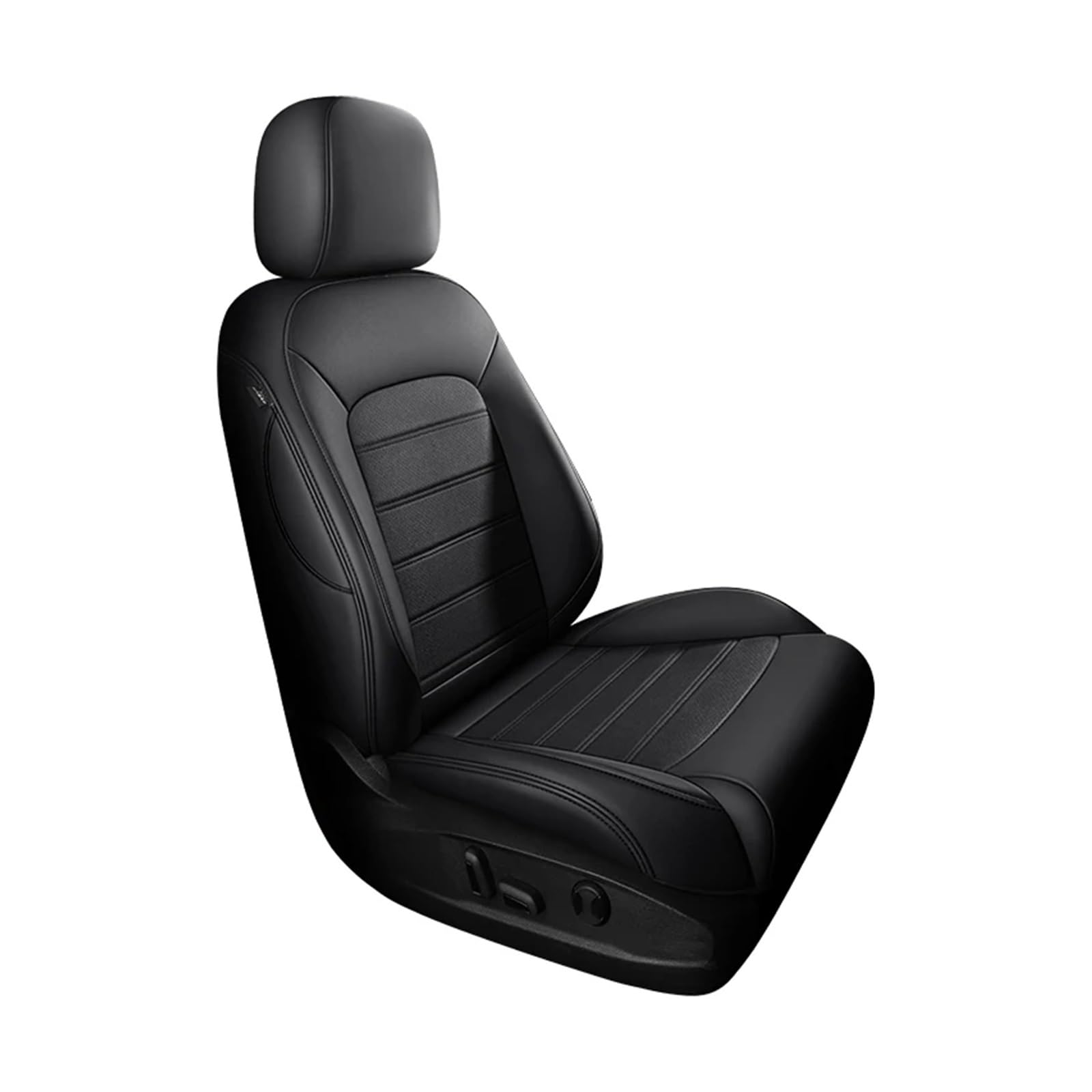 Autositzbezüge kompatibel for Bmw F10 G30 E46 E39 E91 Touring F11 X3 F25 X5 F44 G20 X1 Mann Custom Leder Frau Interieur Autozubehör(1Pcs-Black) von FXFUPO