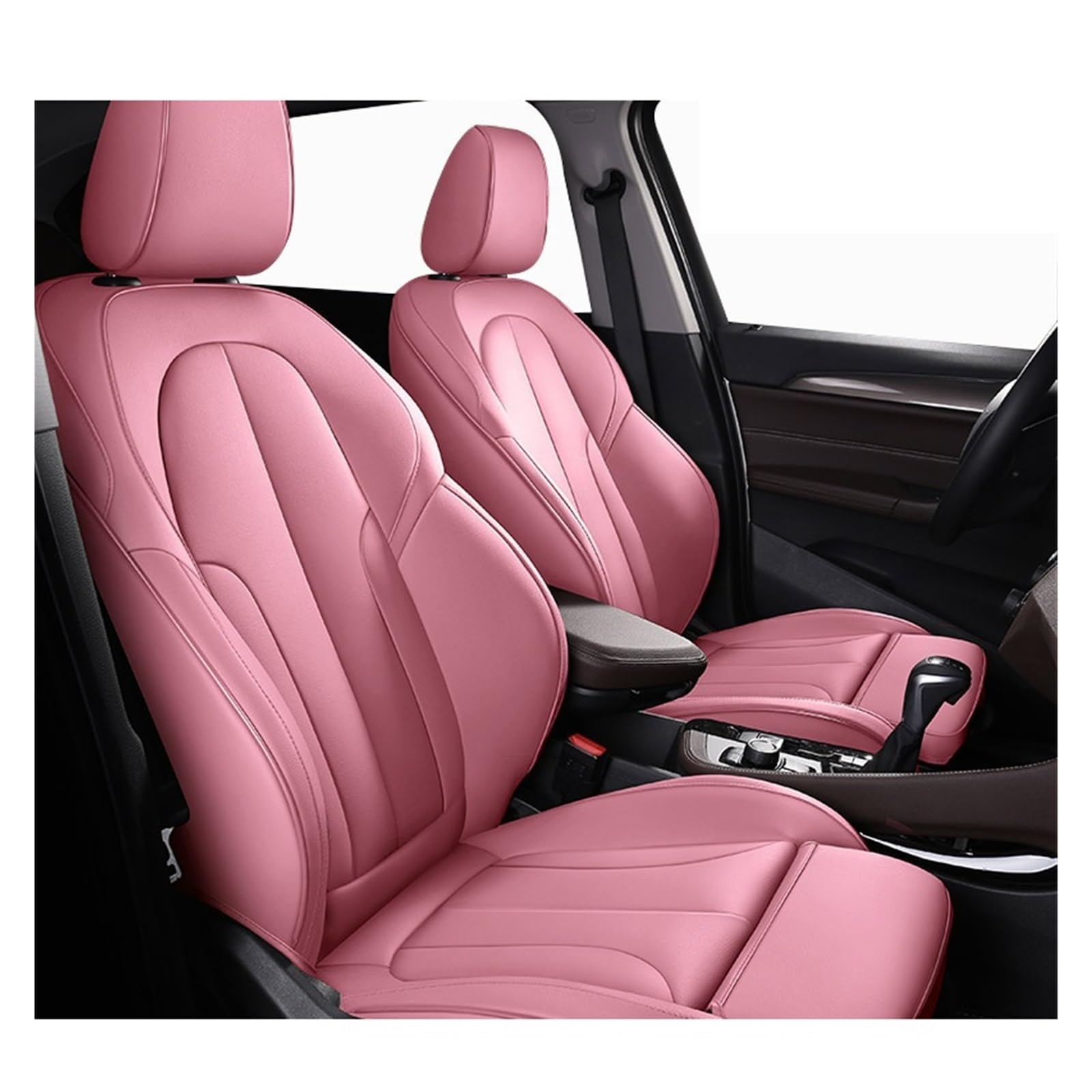 Autositzbezüge kompatibel for Mitsubishi Pajero Sport Lancer Asx 2011 Outlander L200 Colt Custom Leder 1 Stück Autozubehör(1Pcs-Pink) von FXFUPO