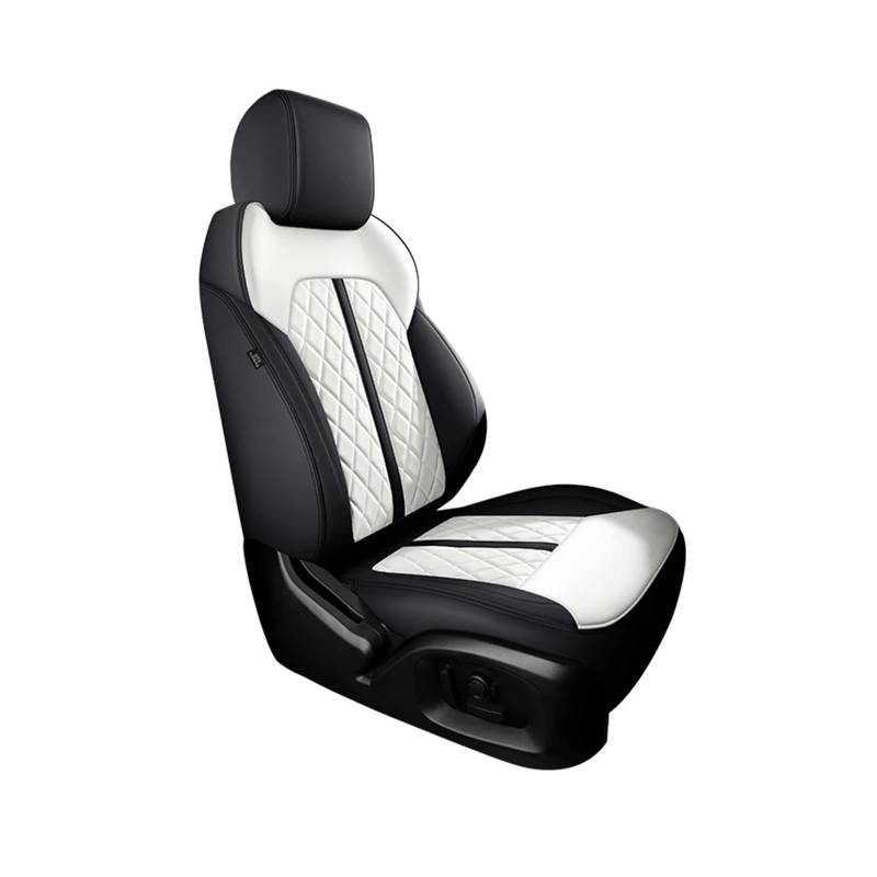 Autositzbezüge kompatibel for Tesla Model Y 2023 3 2022 X Custom wasserdichtes Leder Autozubehör(1Pcs-Black White) von FXFUPO